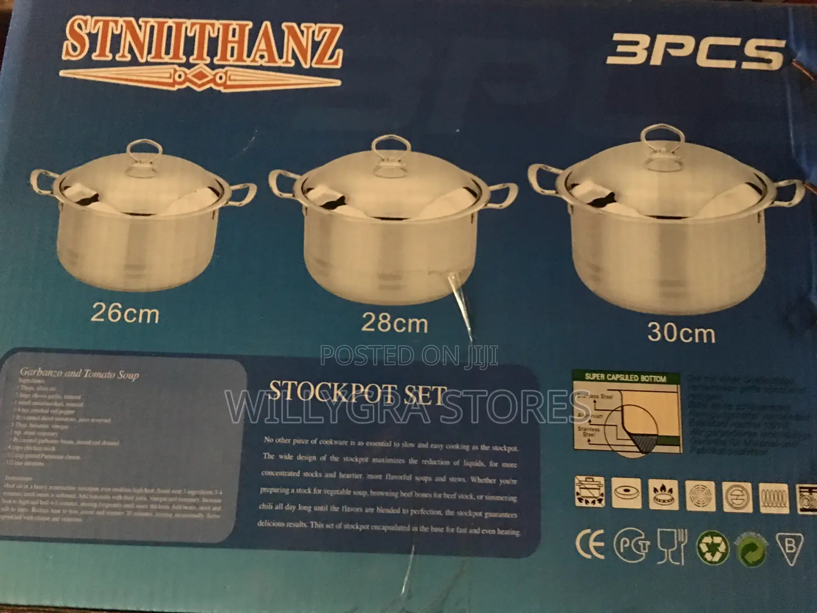 3 Large Set Original Stainless Steel Pot Available