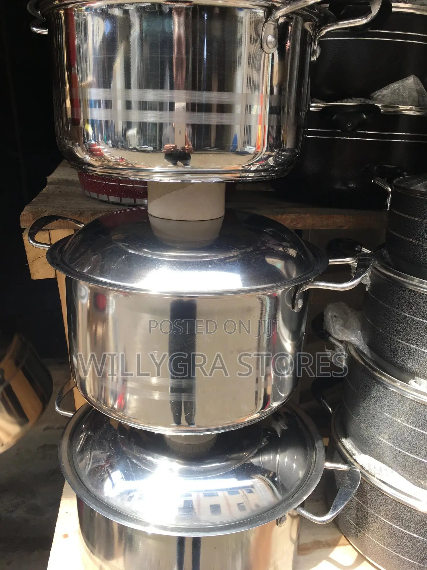 3 Large Set Original Stainless Steel Pot Available