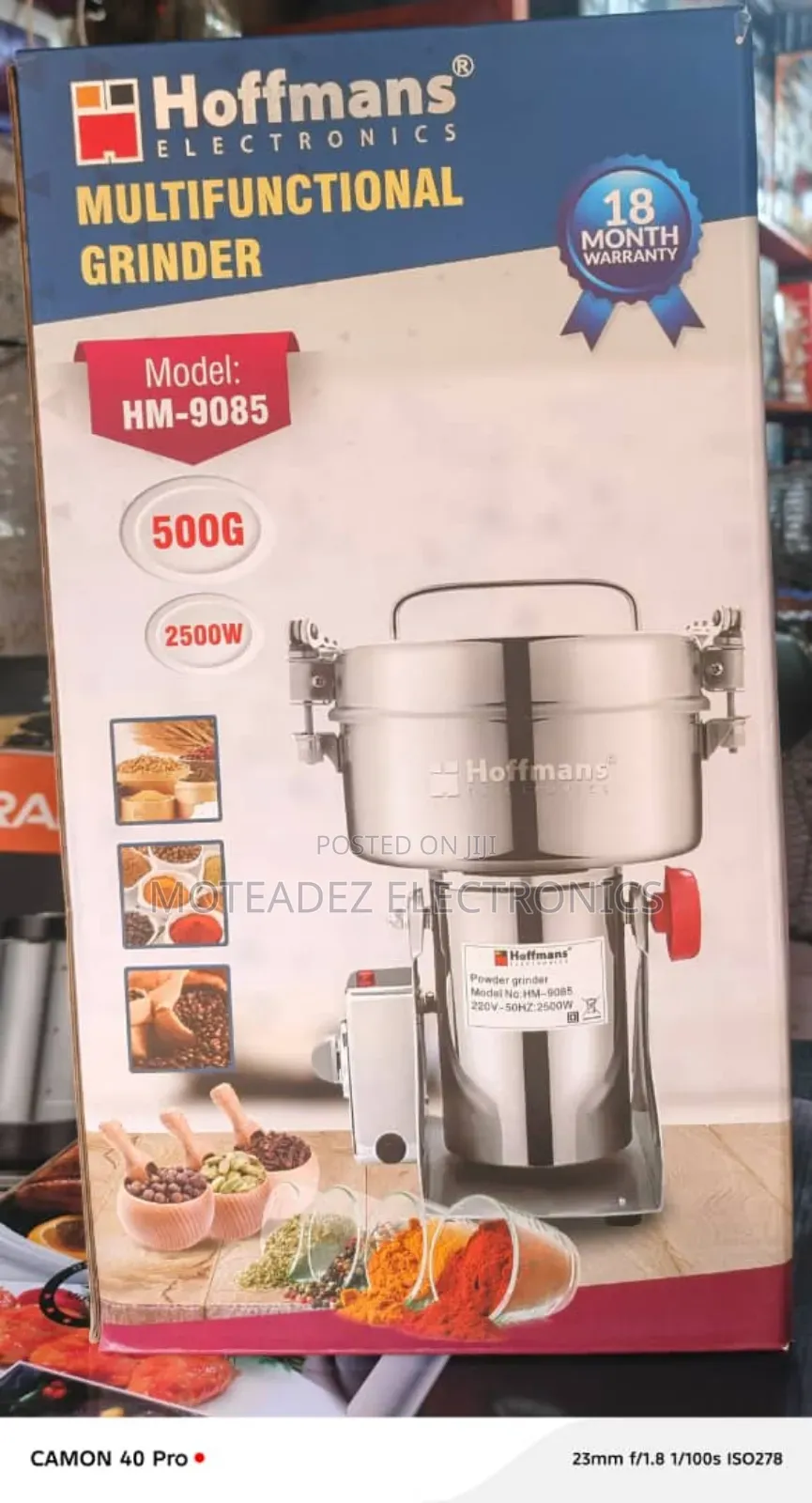 Hoffmans 500g (2500w) High Power Multipurpose Food/Spice Grinder