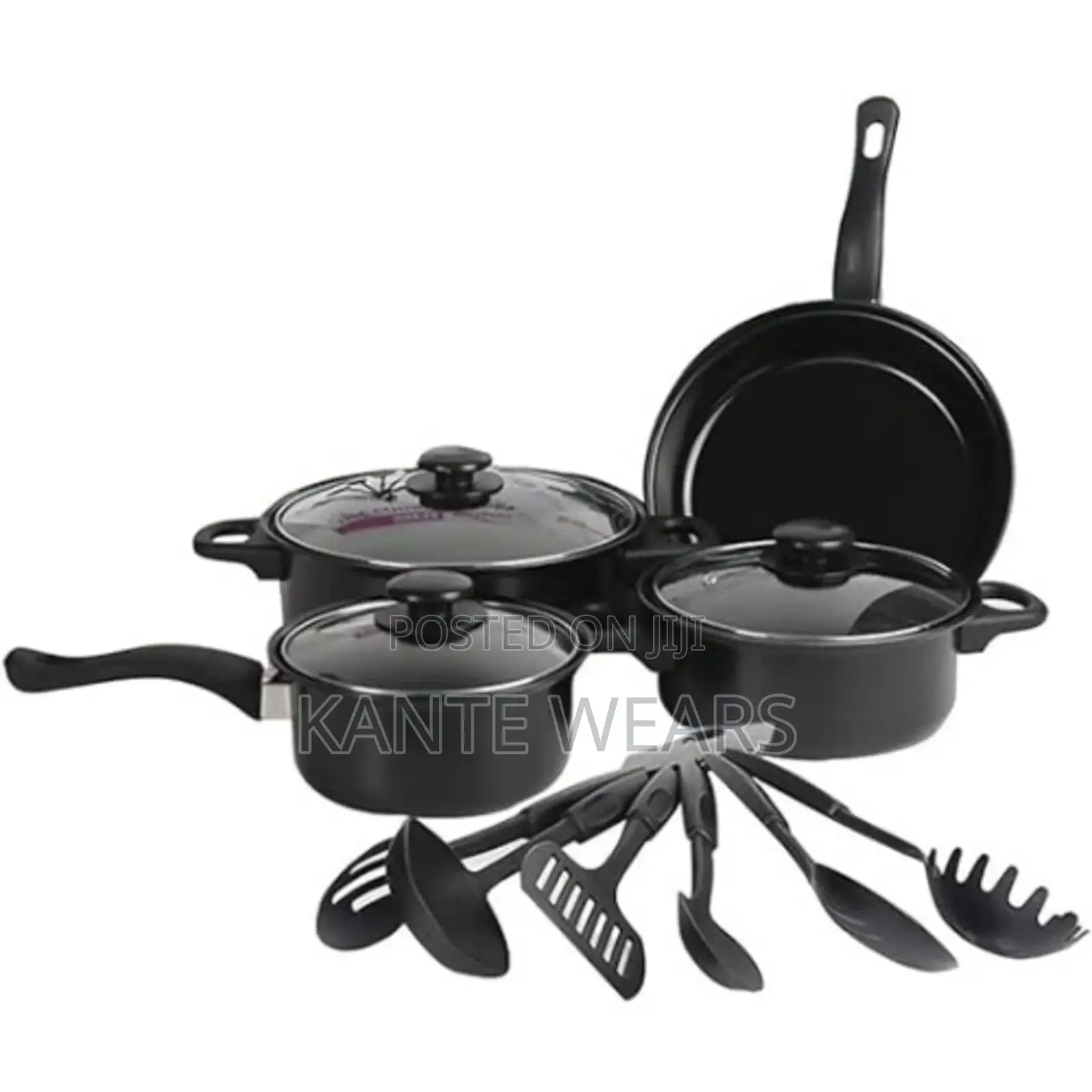 Non-Stick Pots and Pans Set 13-Pieces - Black