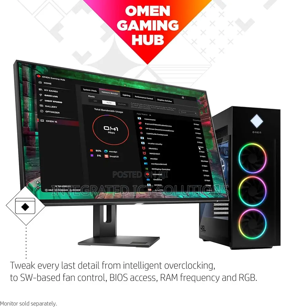 New Desktop Computer HP Omen 40L 16GB Intel Core I7 SSD 1T