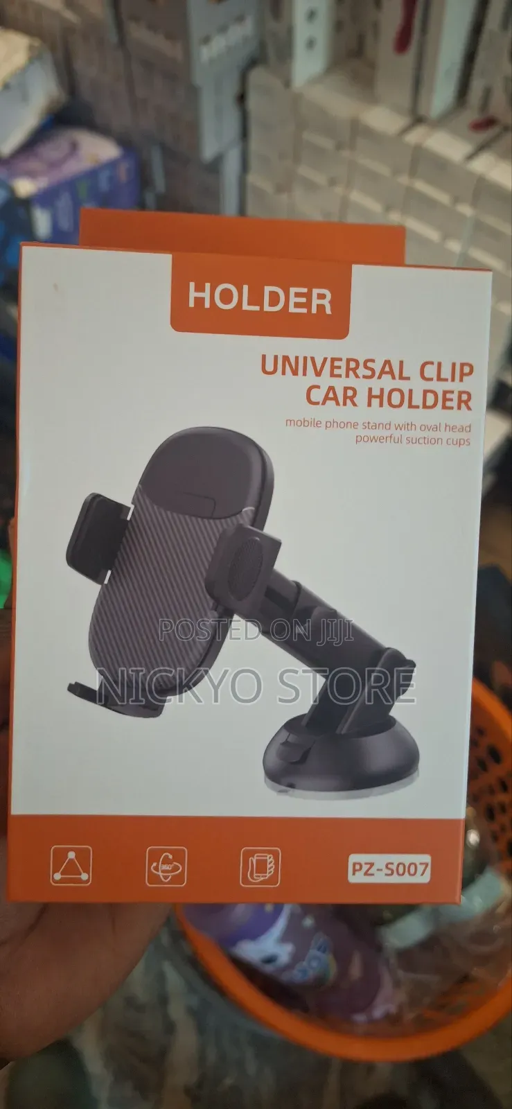 Universal Clip Car Phone Holder (Vacuum Suction Type)