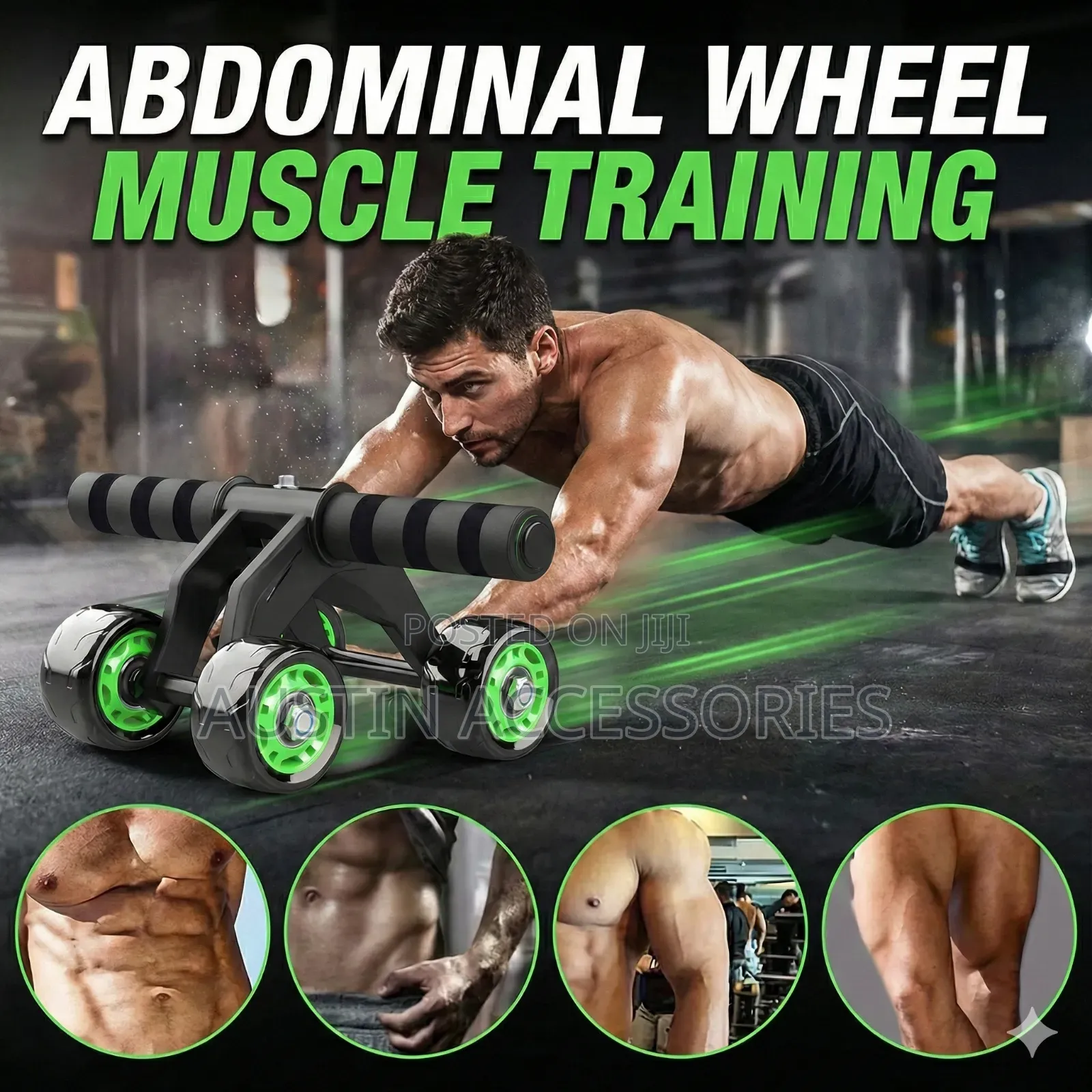 Quick Fit Abdominal Wheel Roller Exerciser For Abdominal/Muscle
