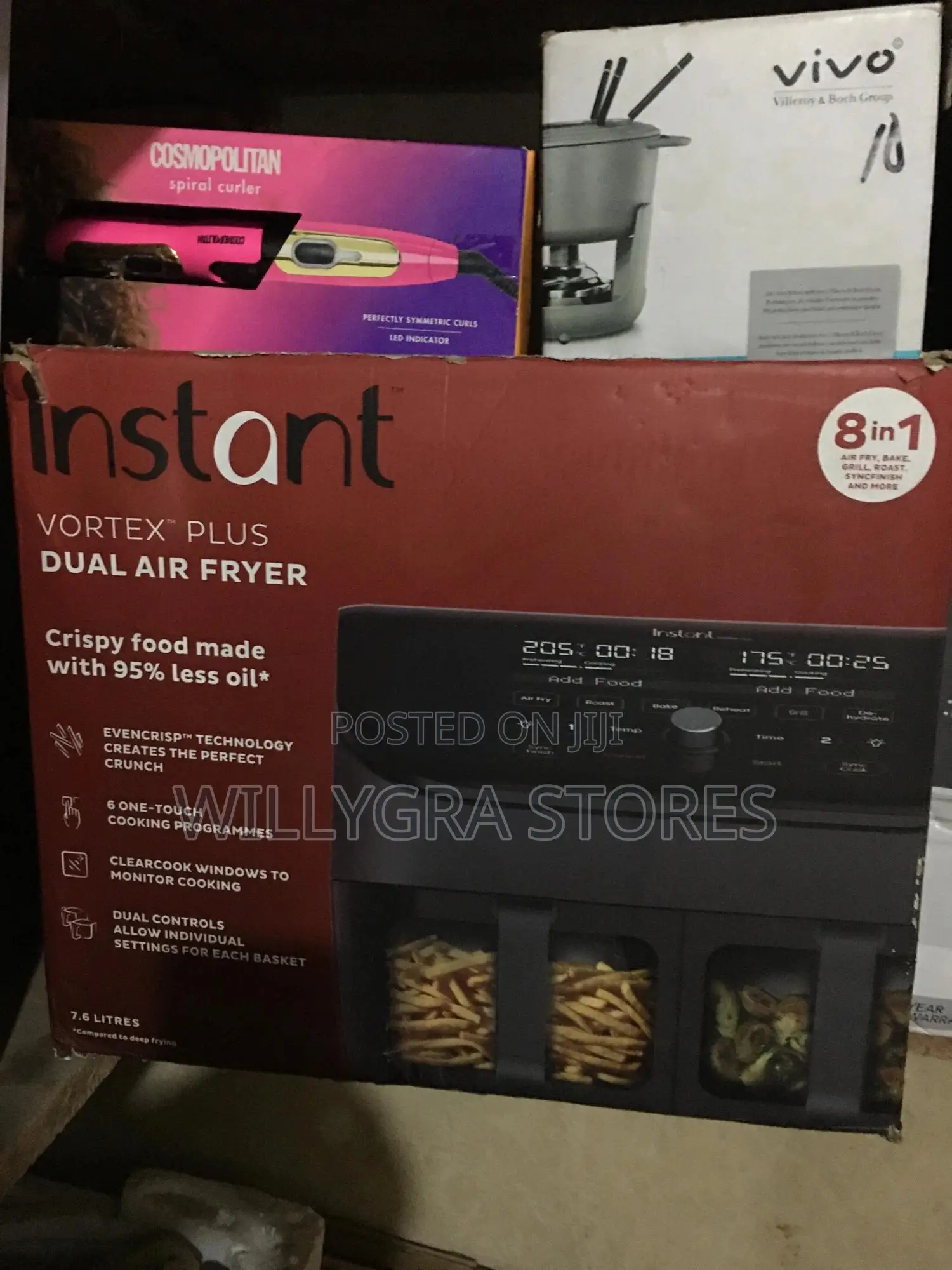 Instant Vortex Plus Xl 8qt 8-in-1 Clearcook Dual Basket Air Fryer