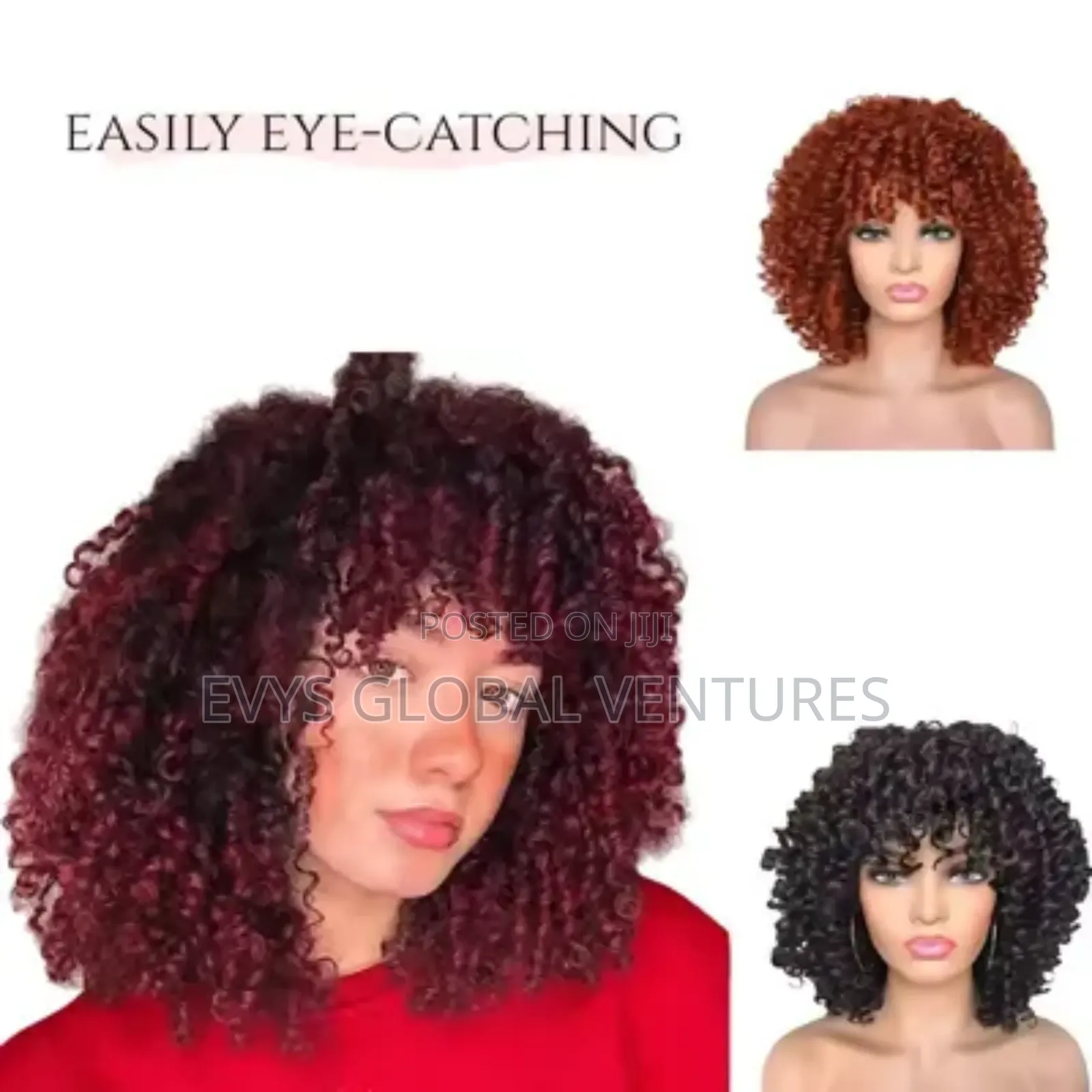 Hot Sales Tangle Free Curly Fringe Human Hair Wig