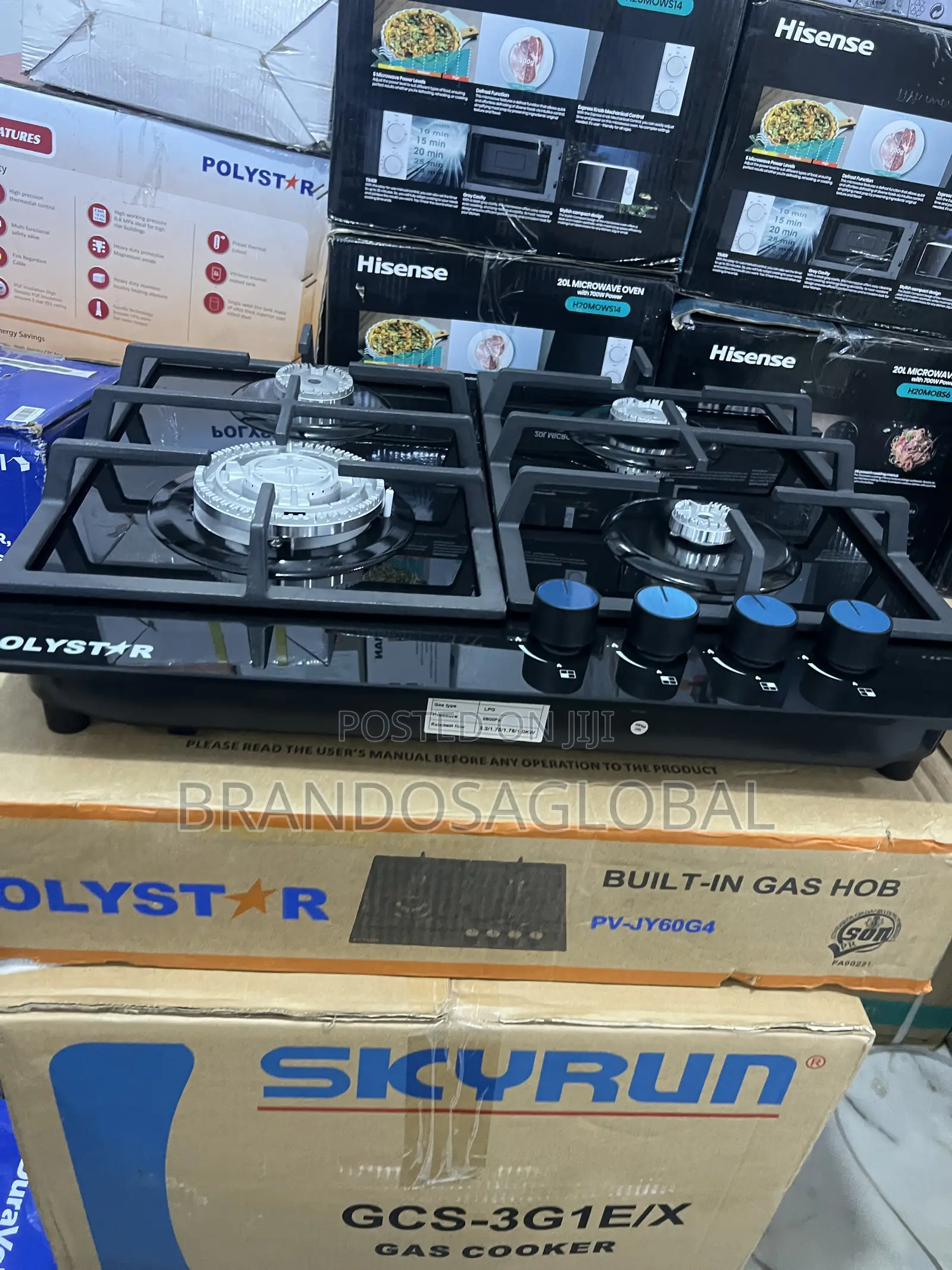 Original Polystar 4 Burner Built-in Gas Hob Pv-gt60g4