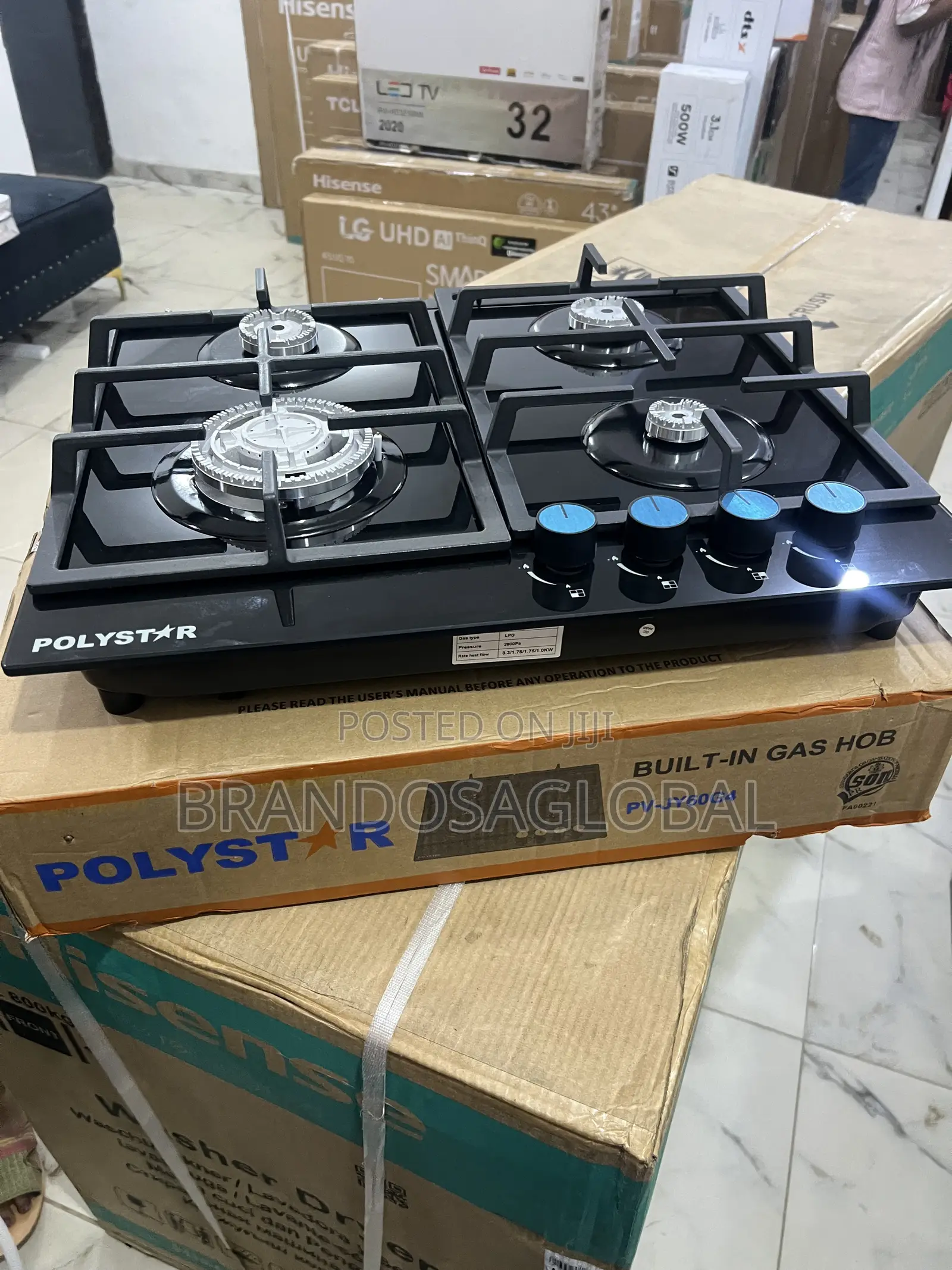 Polystar 4 Burner Built-in Gas Hob Pv-Gt60g4 Everyday Performance