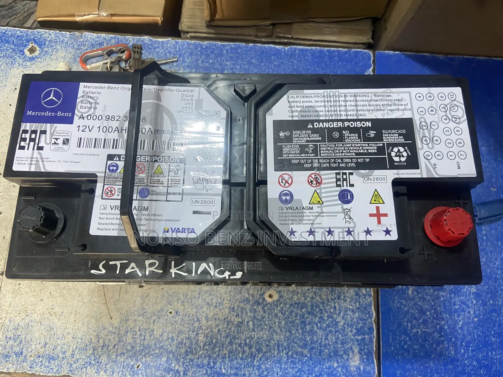 Original Mercedes Benz Star Battery 12v 100ah