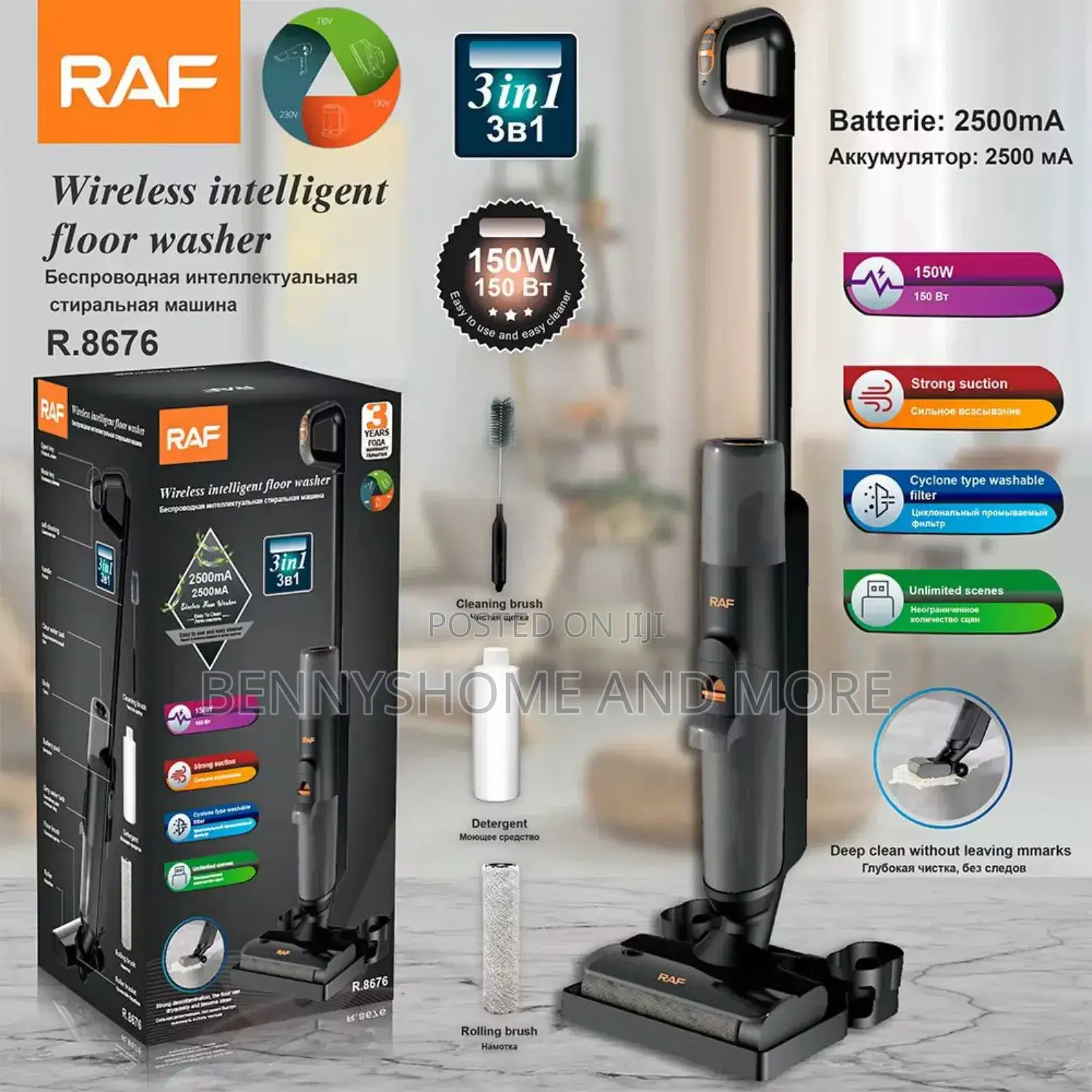 Cordless 3-in-1 Raf Intelligence Floor Cleaner