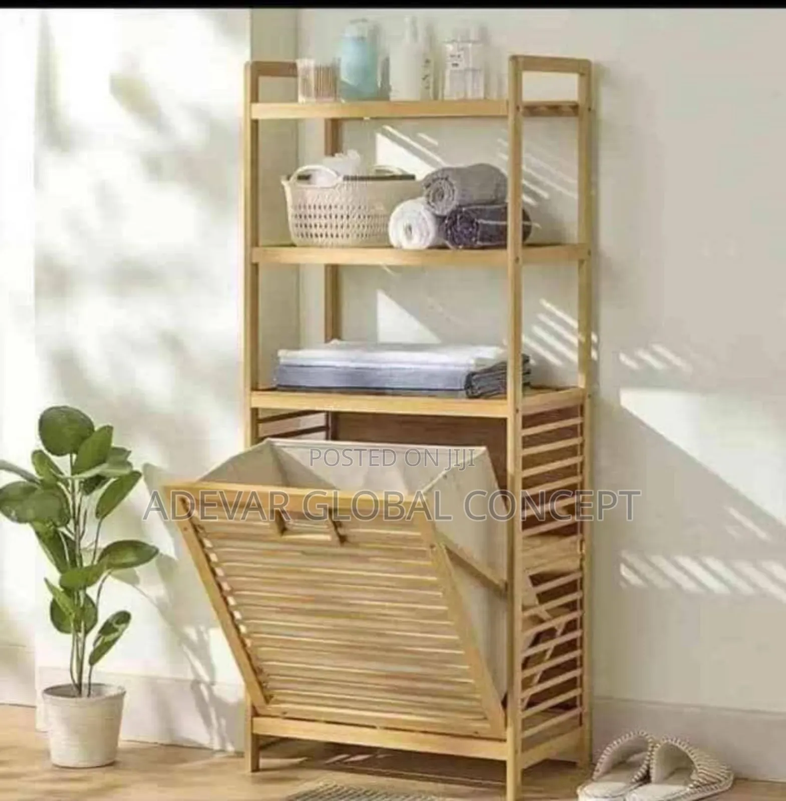 Bamboo Clothes Storage Laundry Multipurpose Rack