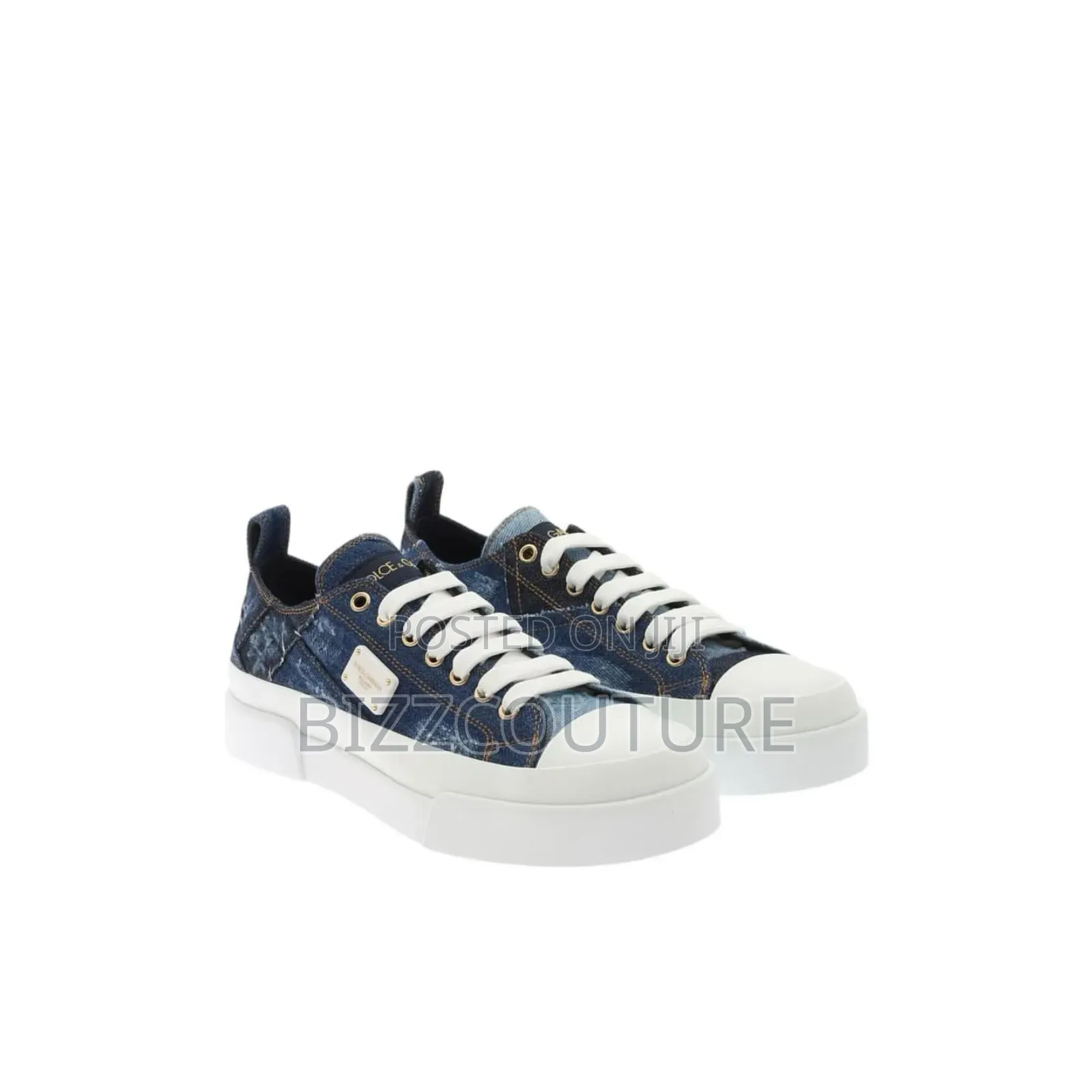 Original Dolce Gabbana Patchwork Denim Sneakers Available in Store