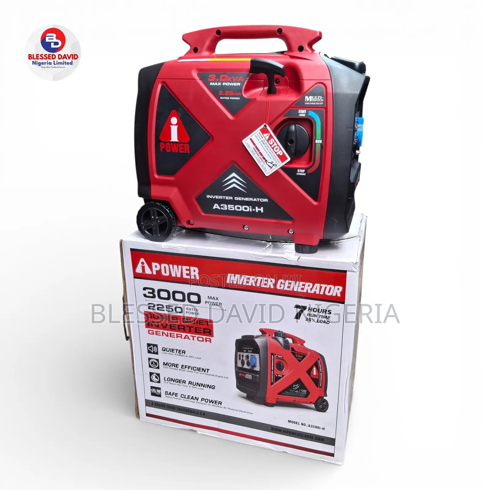 Ipower A3500i-h 2.25kva / 3.0kva Gasoline Inverter Generator