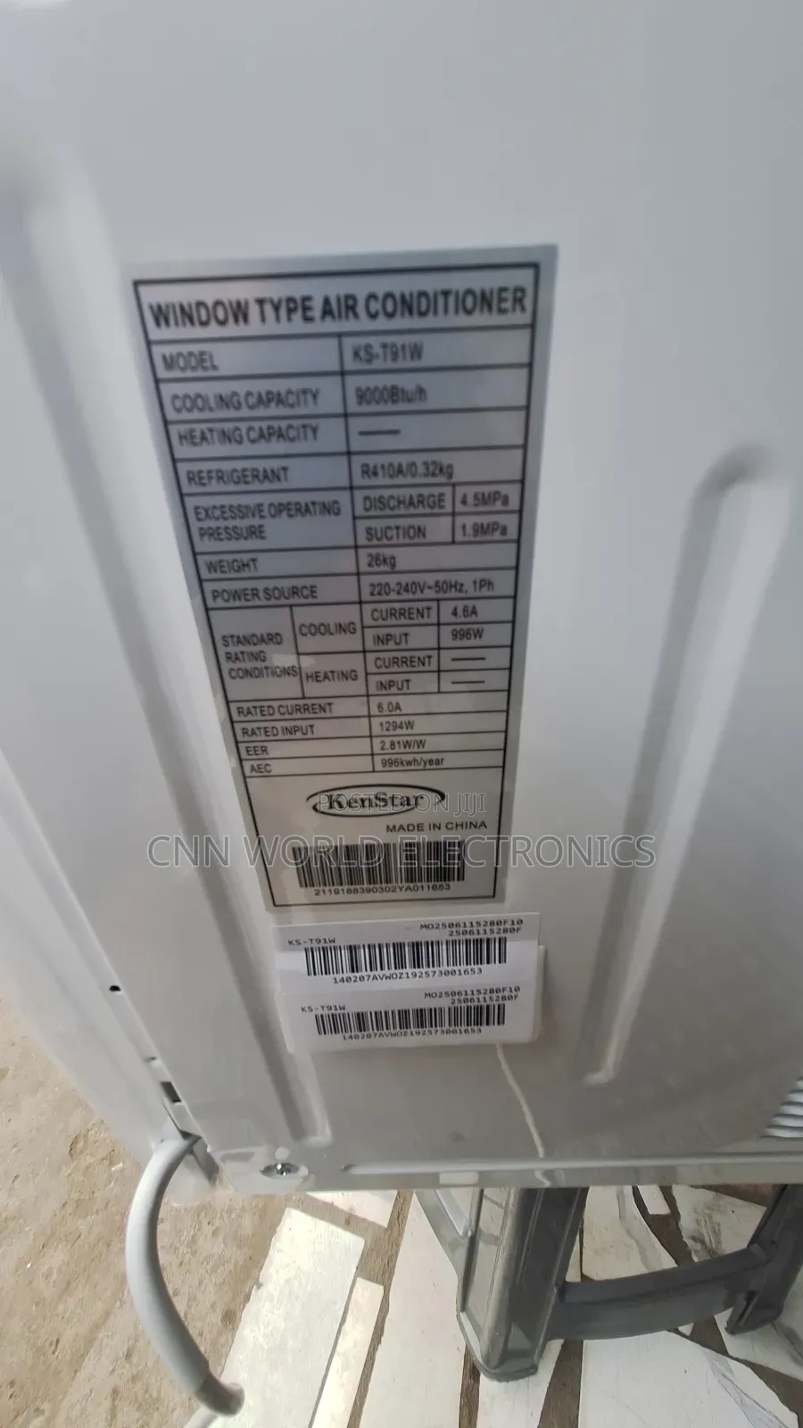 New Kenstar 1hp Window Air Conditioner Copper (R410a) Warranty 1year