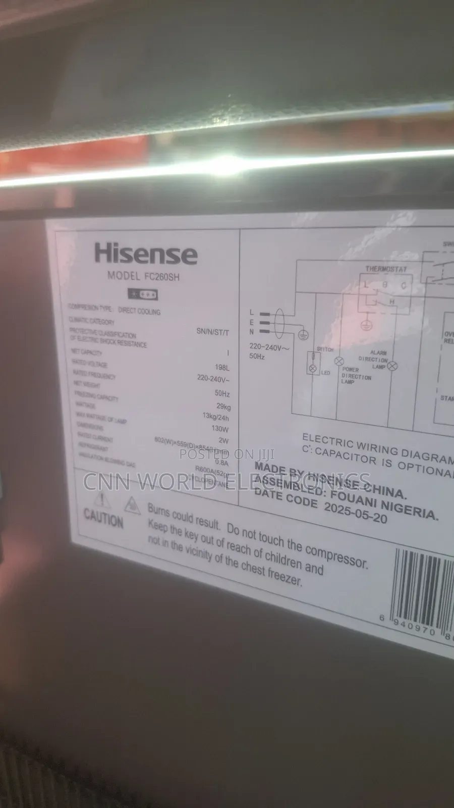 Brand New Hisense 198l Deep Freezer Super Cooling Warranty 1year