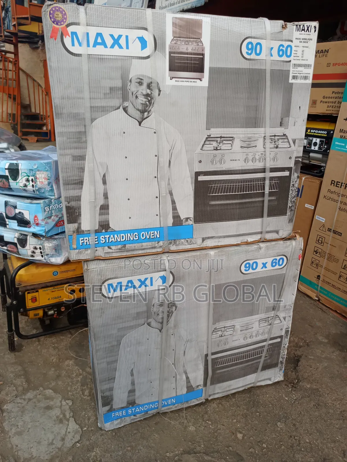Maxi Gas Cooker 60×90 Cm (5 Burners) Inox