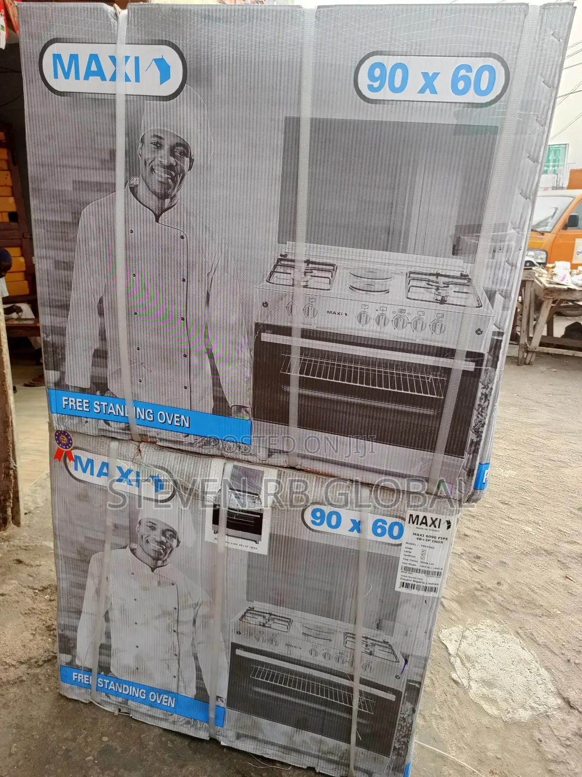 Maxi Gas Cooker 60×90 Cm (5 Burners) Inox
