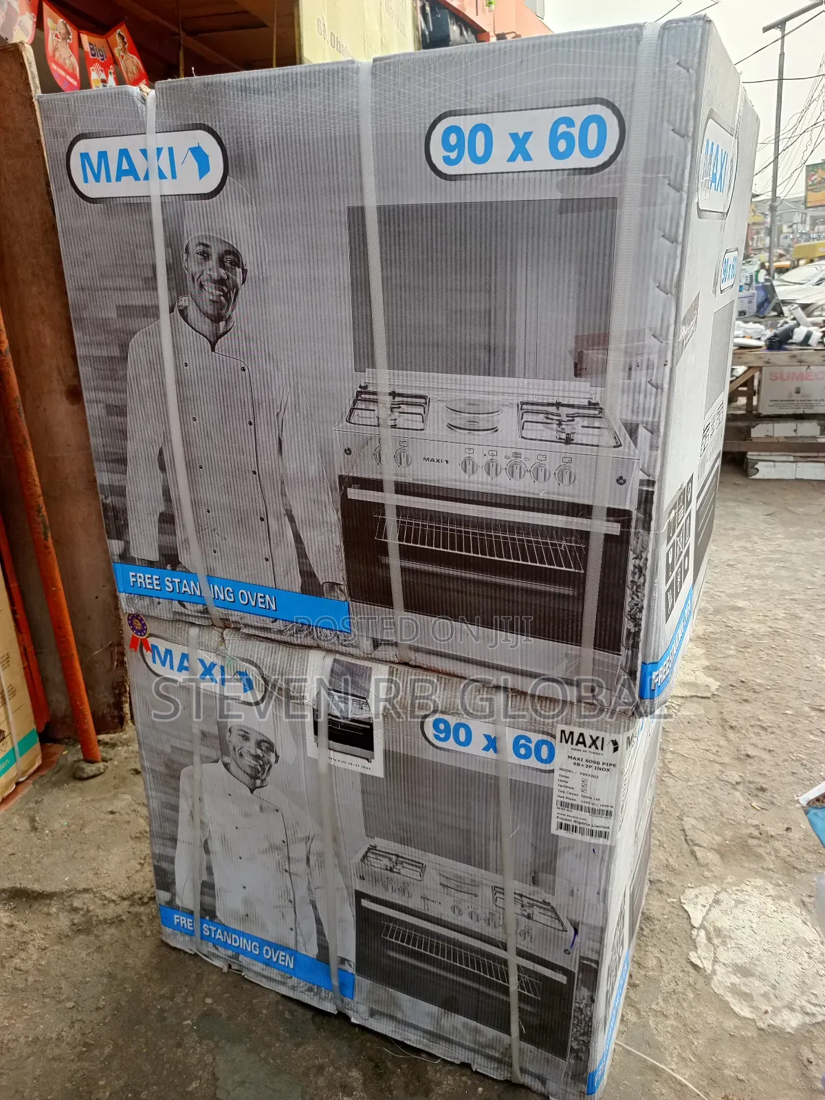 Maxi Gas Cooker 60×90 Cm (5 Burners) Inox