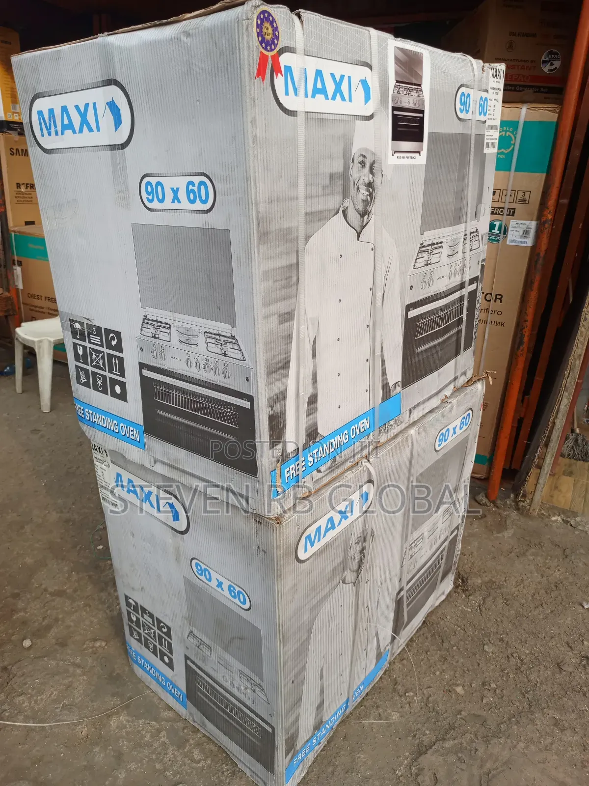 Maxi Gas Cooker 60×90 Cm (5 Burners) Inox