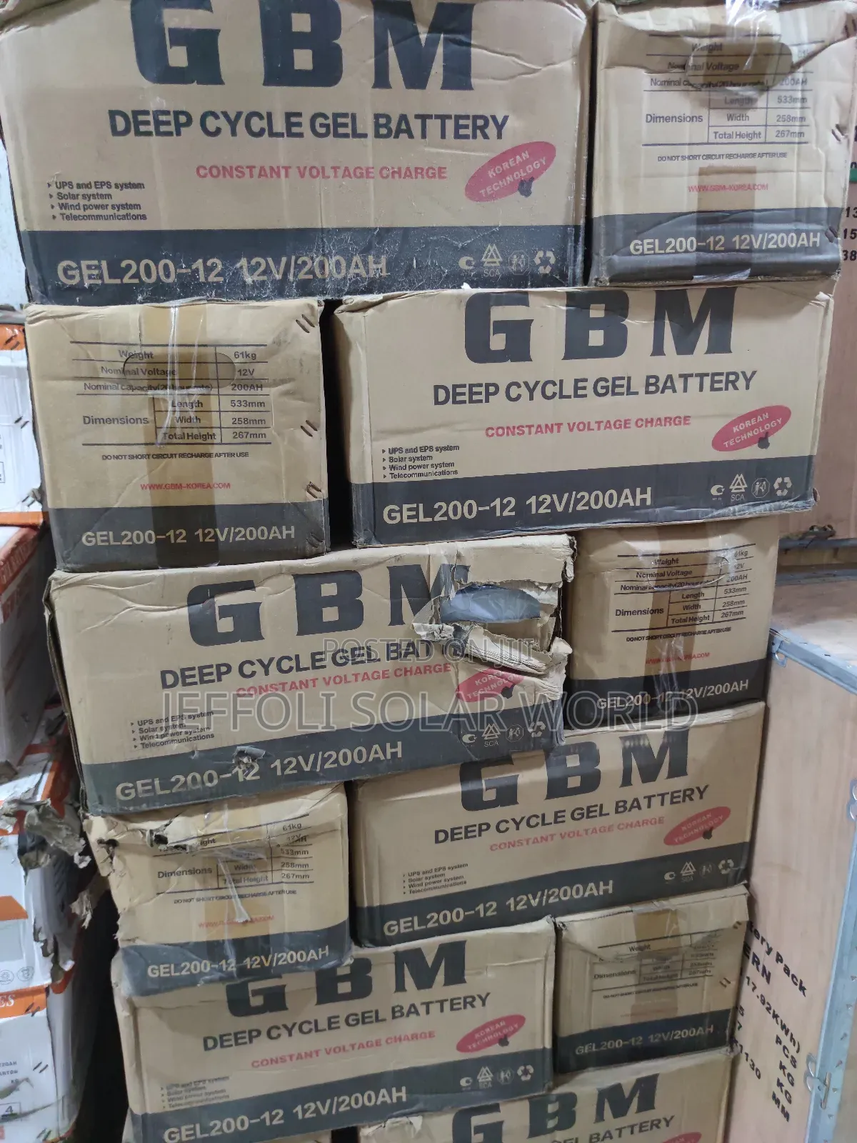 200ah GBM Deep Cycle Gel Solar Battery