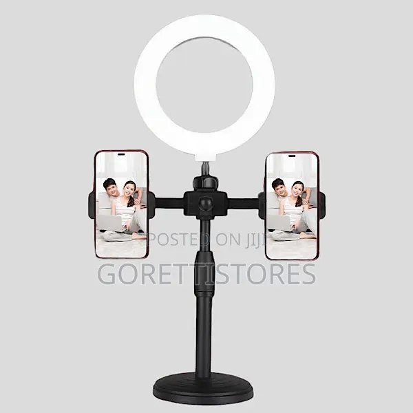 Desktop Ring Light With Dual Phone Holder