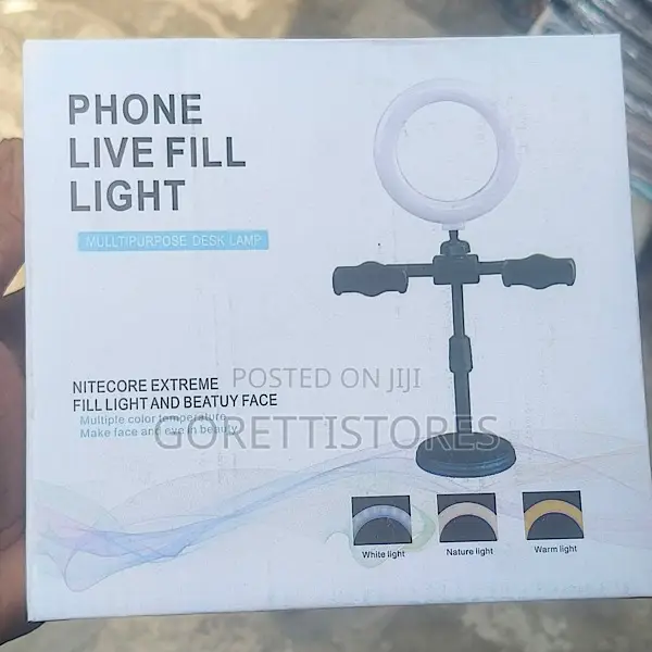 Desktop Ring Light With Dual Phone Holder