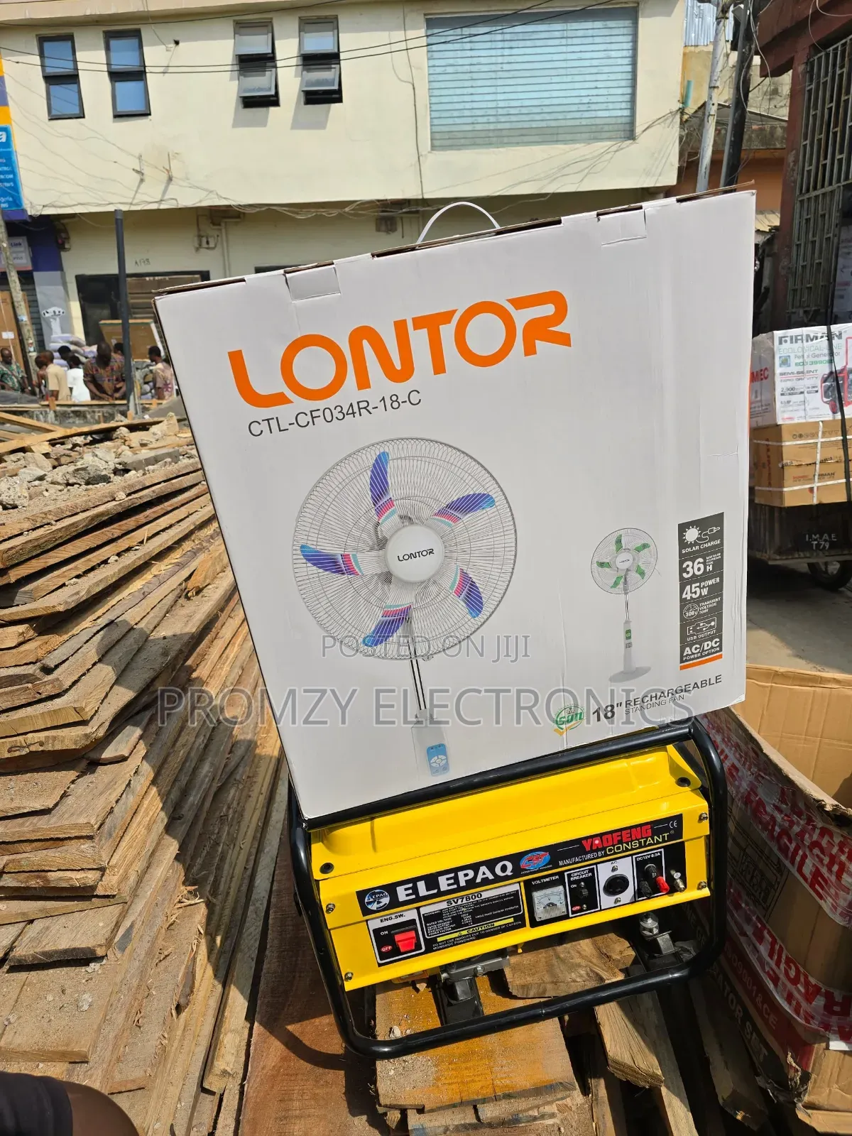 Original Lontor Rechargeable Standing Fan 18inche