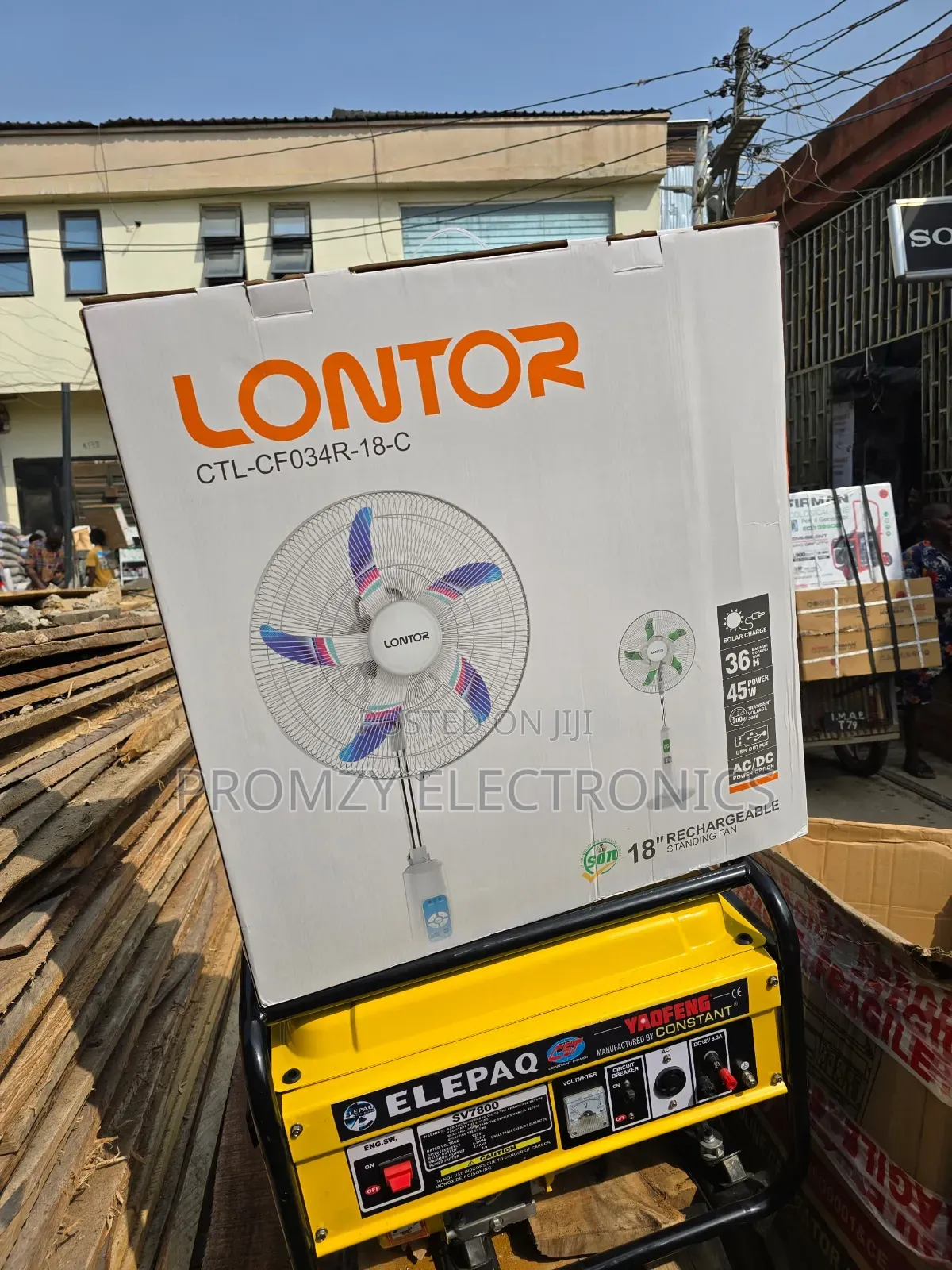 18" Lontor Rechargeable Standing Fan