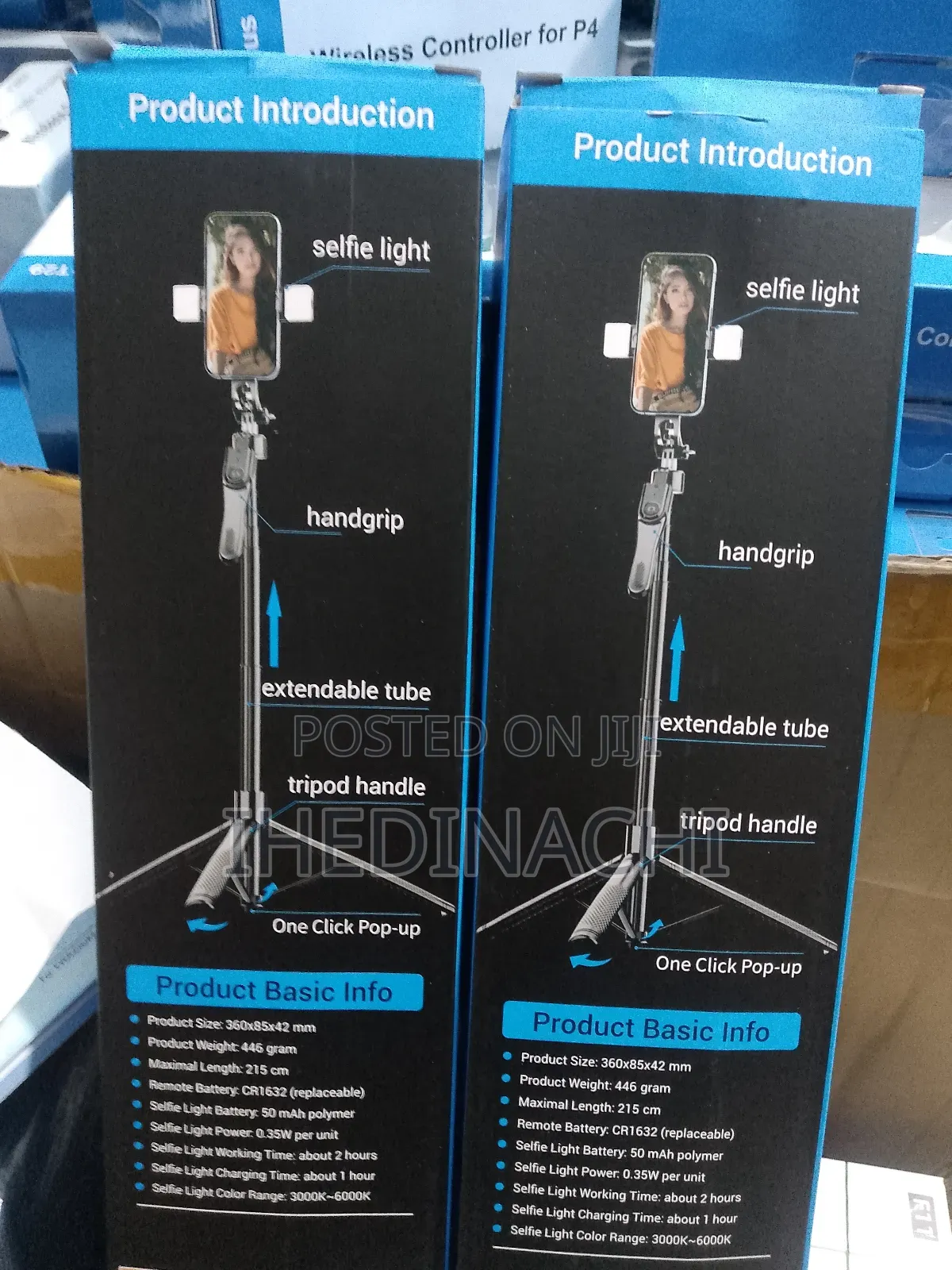 Long Selfie Stick Support Two Clamps for Live Streaming