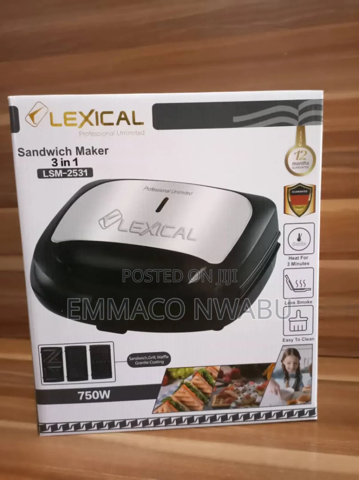 Lexical Sandwich Maker 3in1, 750watts