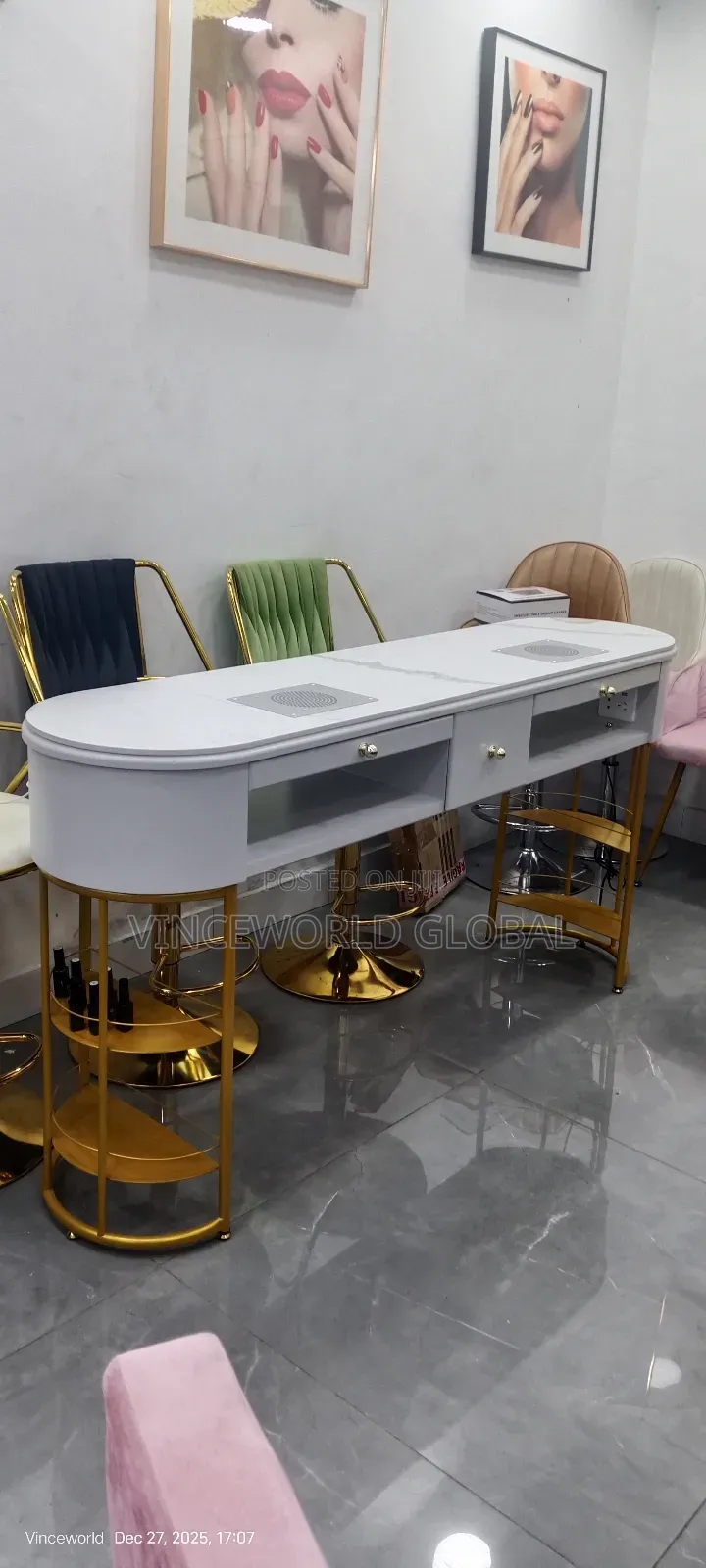 Double Station Manicure Table