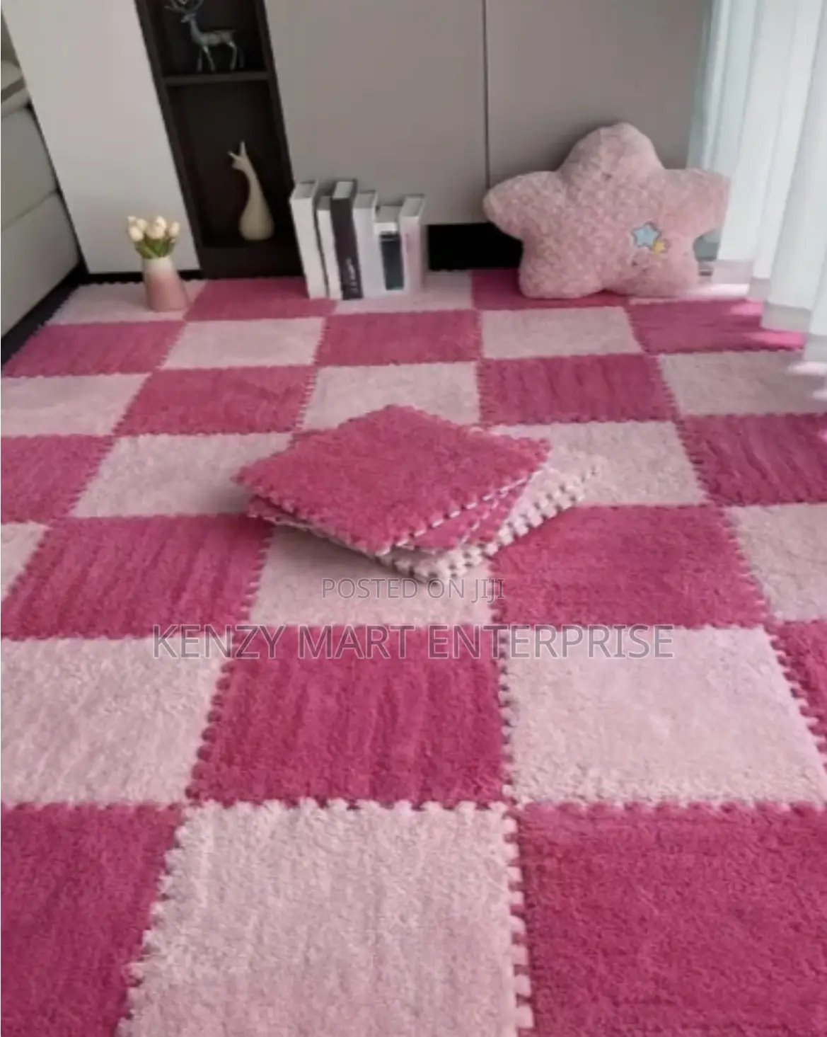 Easy Install Interlocking Carpet Tiles for Kids Bedroom Floor