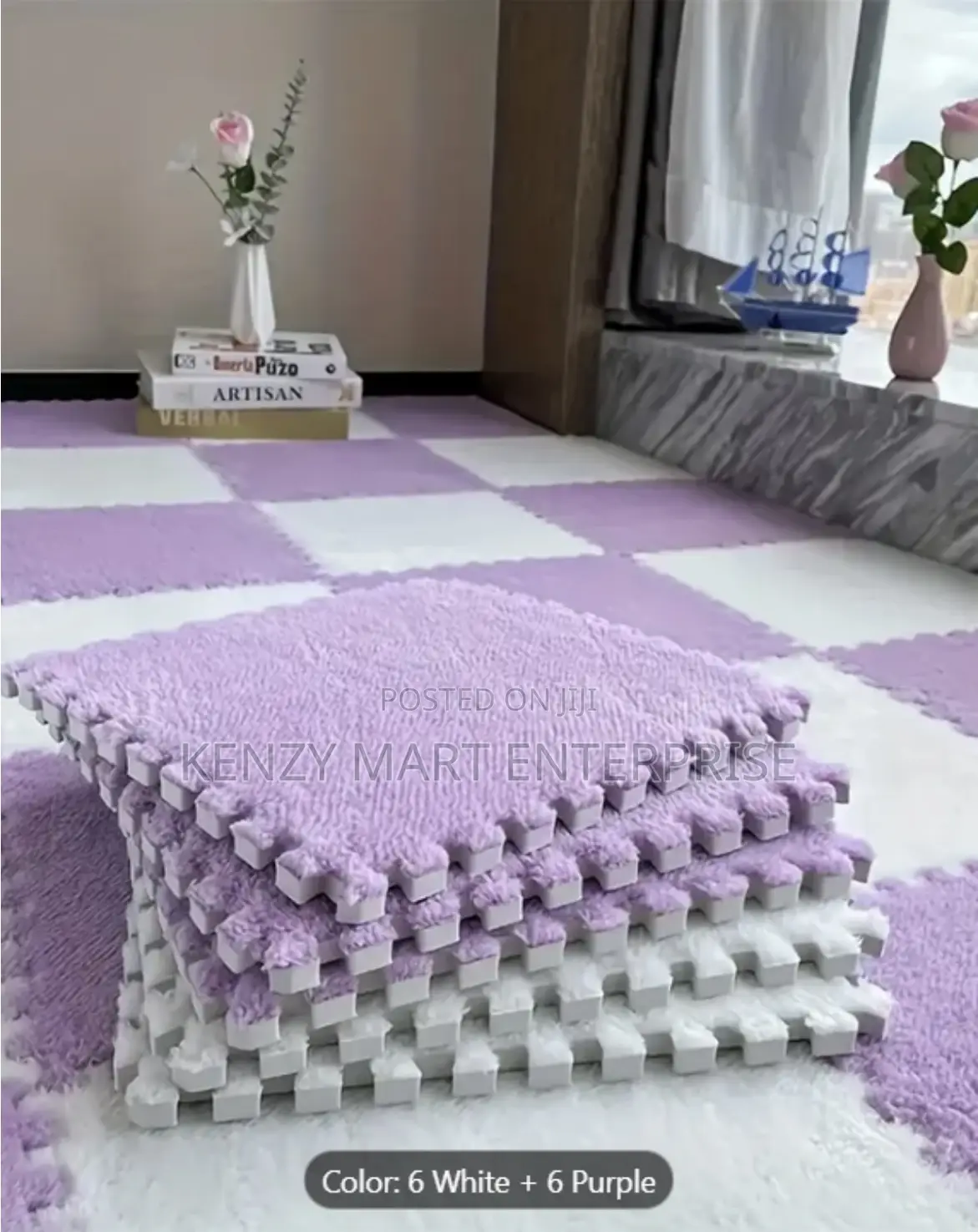 Easy Install Interlocking Carpet Tiles for Kids Bedroom Floor