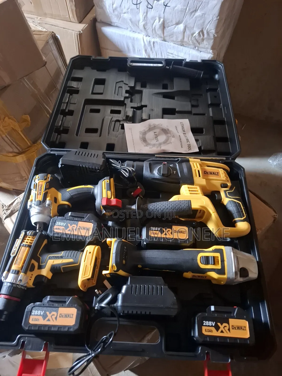 Dewalt 4-in-1 Cordless Combo Machine Set.