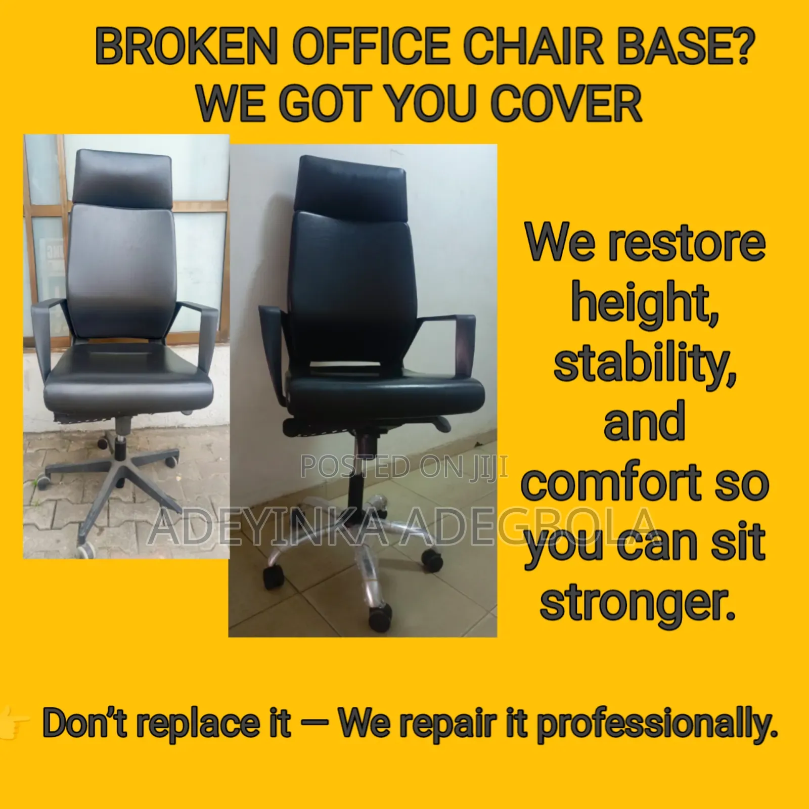 Broken Office Chair Base? Sinking/Unstable Chair? We’Ve Got U Covered