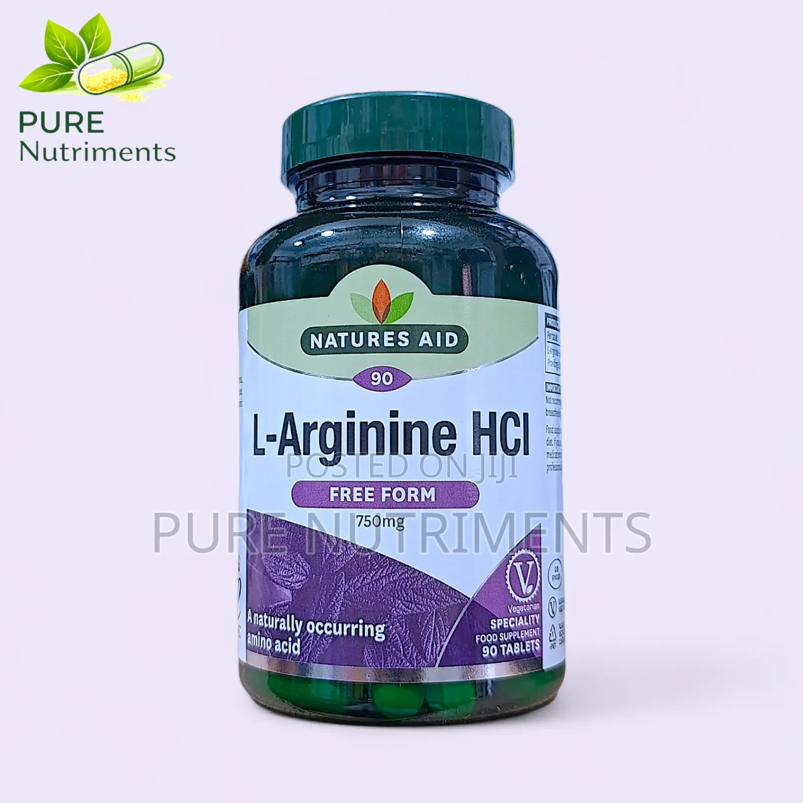 Natures Aid L-Arginine 750mg_90 Tablets _ Blood Flow Muscle Support