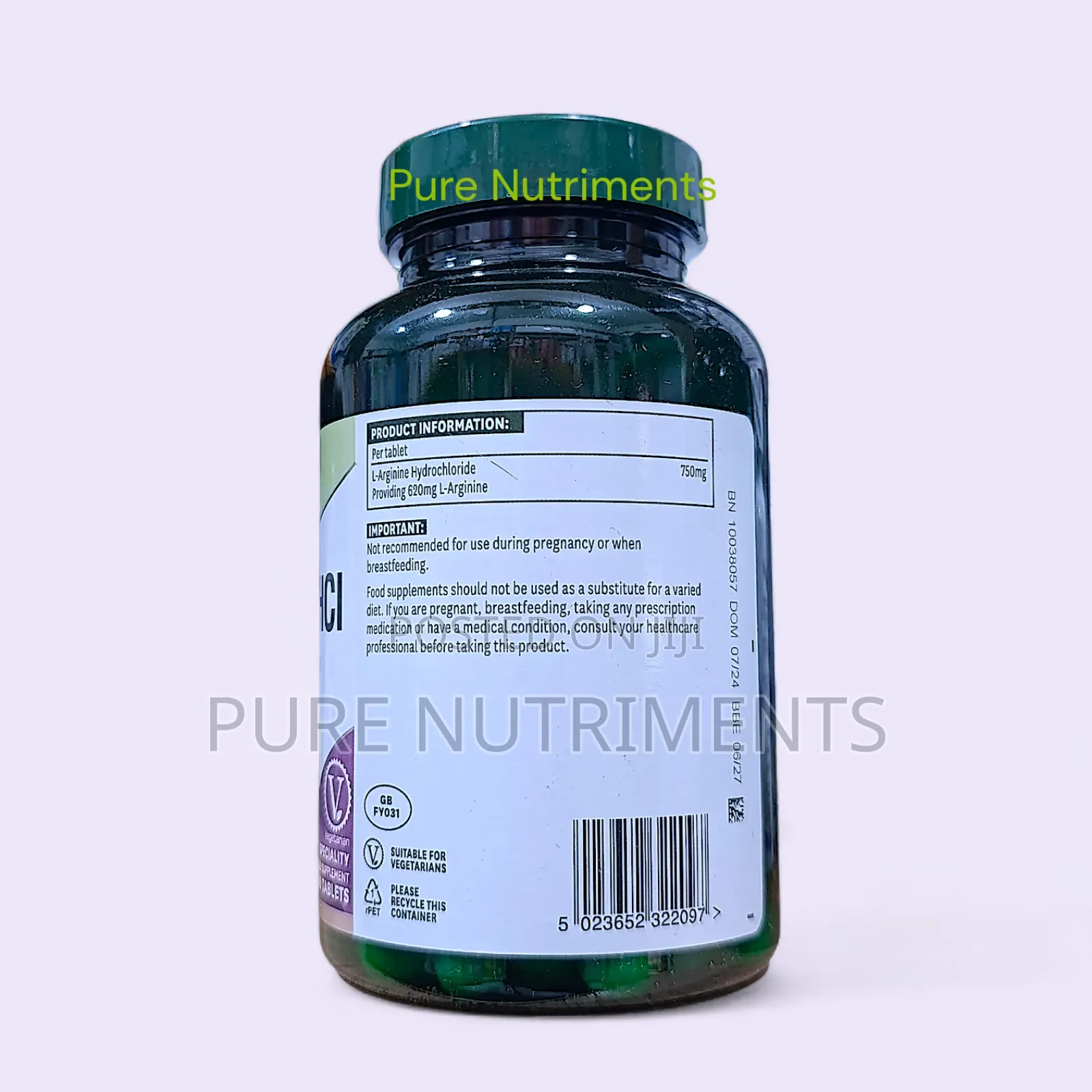 Natures Aid L-Arginine 750mg_90 Tablets _ Blood Flow Muscle Support