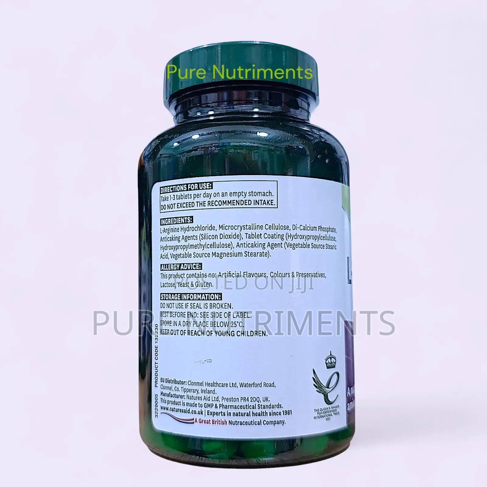 Natures Aid L-Arginine 750mg_90 Tablets _ Blood Flow Muscle Support
