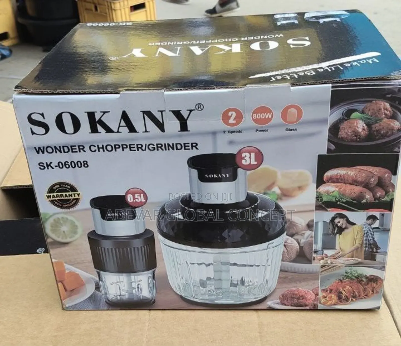 3l Sokany Wonder Chopper/Grinder - 800 Watts