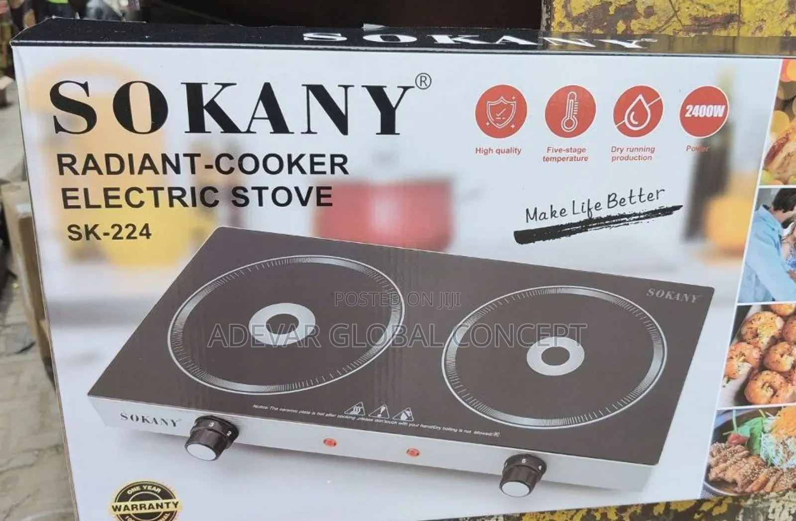Sokany Double Radiant Induction Cooker Stove - 2400w