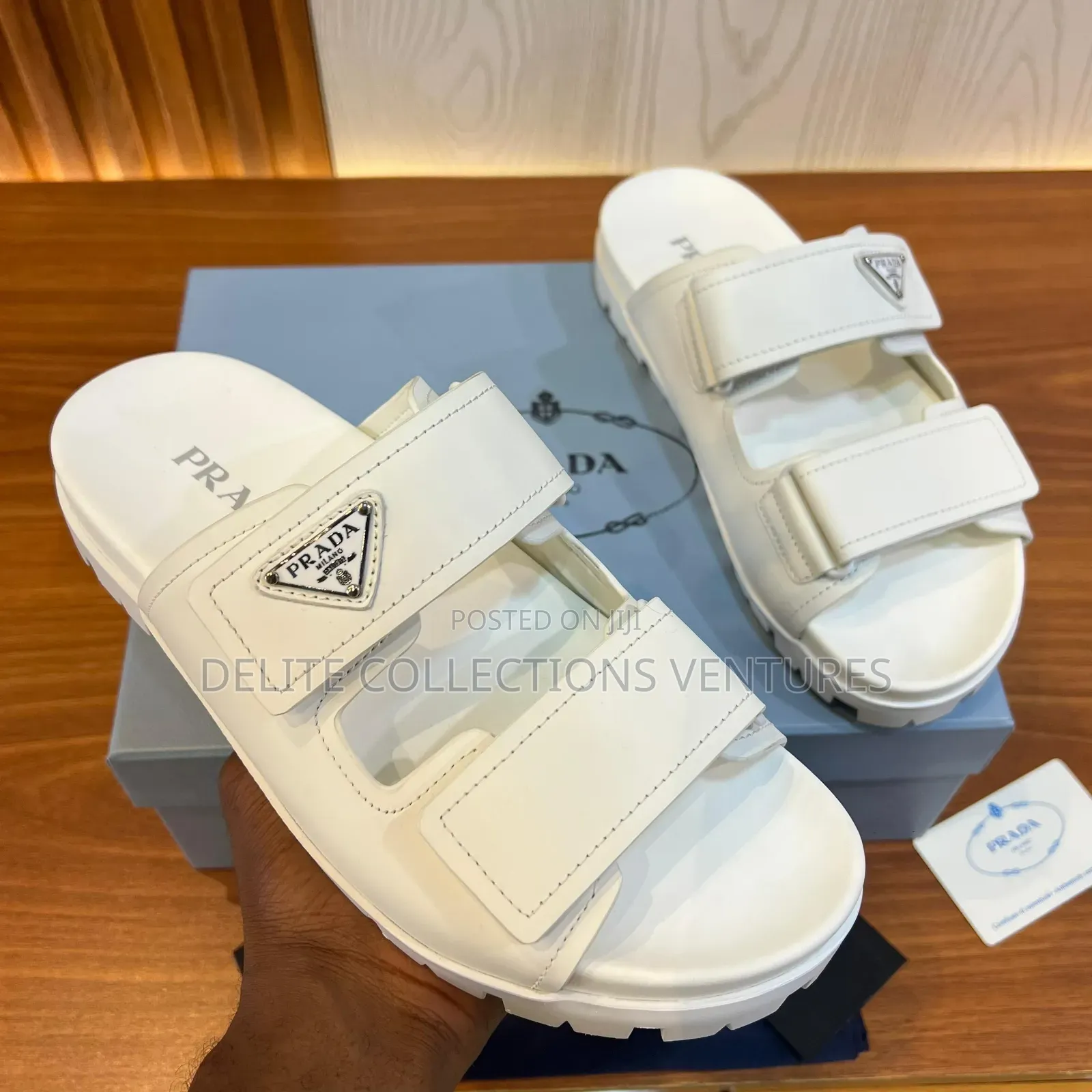 *Original Prada Logo Plaque Brushed Leather Slides Now Available
