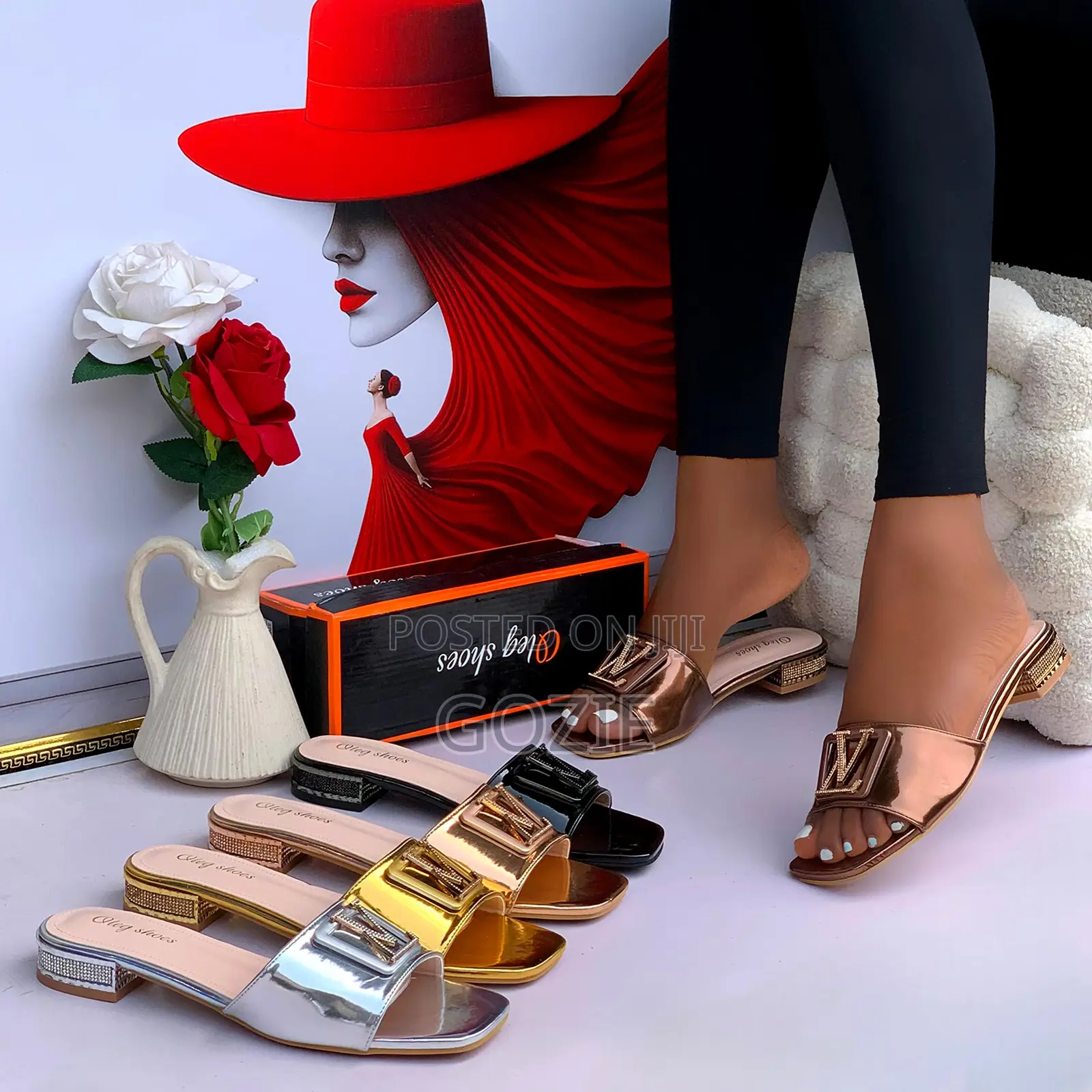 Lovely Low Block Heel Slippers