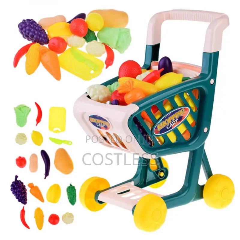 Children's Supermarket Shopping Cart Play Set.