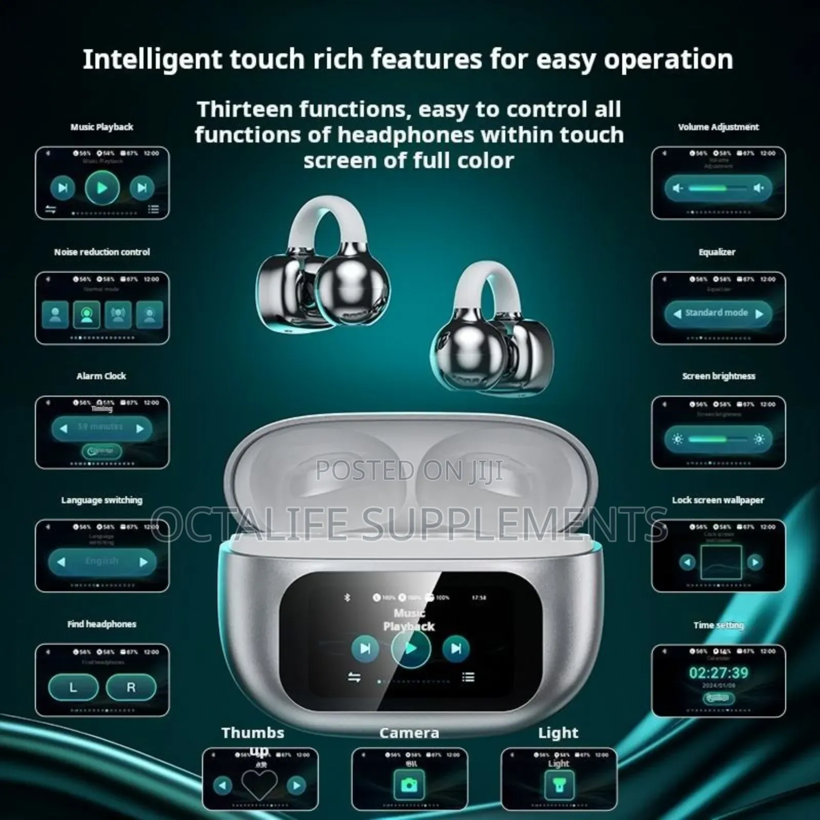 Ear Clip Wireless Ai Hifi Stereo Digital Headphones
