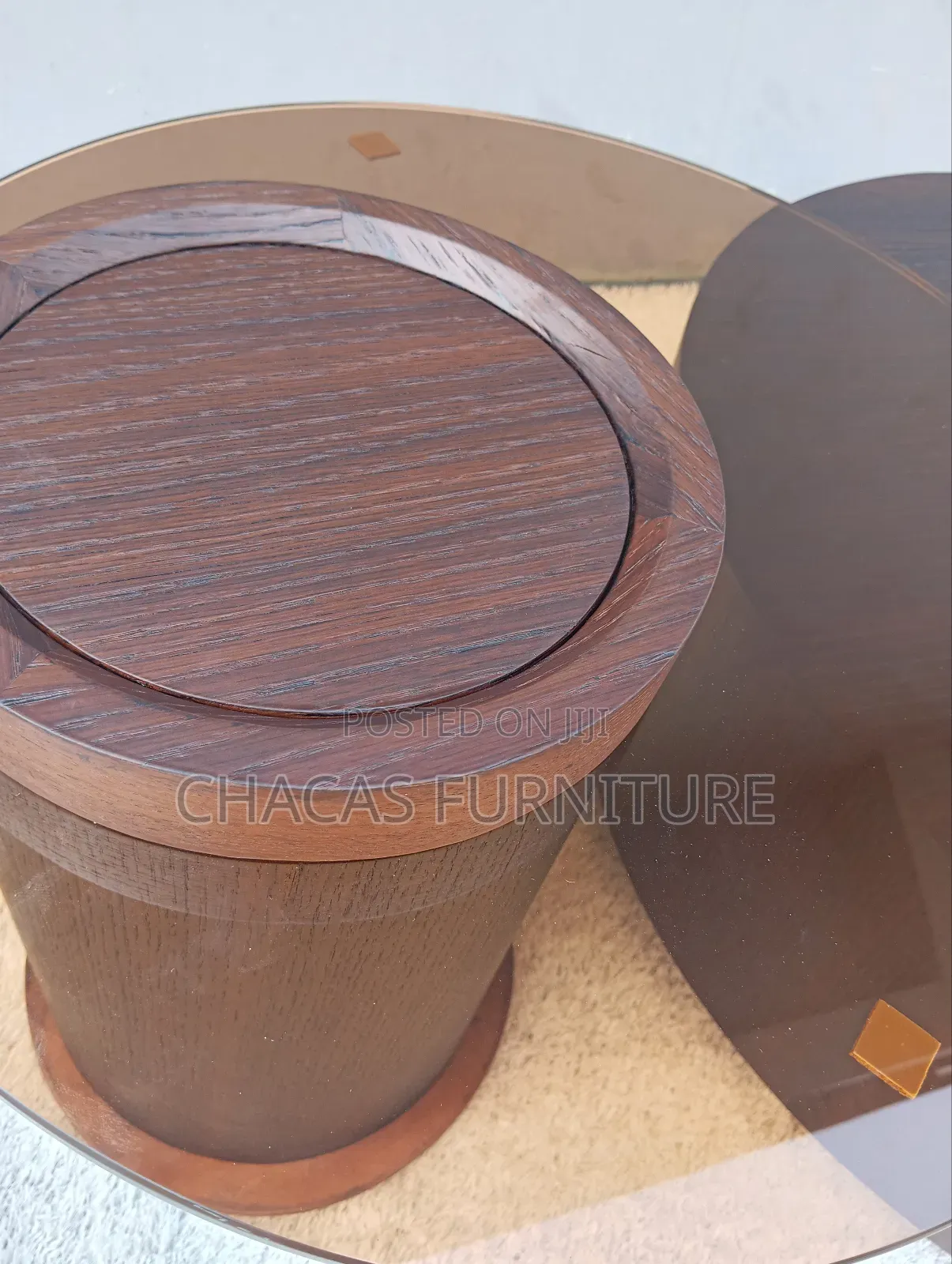 Luxury 2-in-1 Nested Coffee Table - Modern Wood Glass Center Table