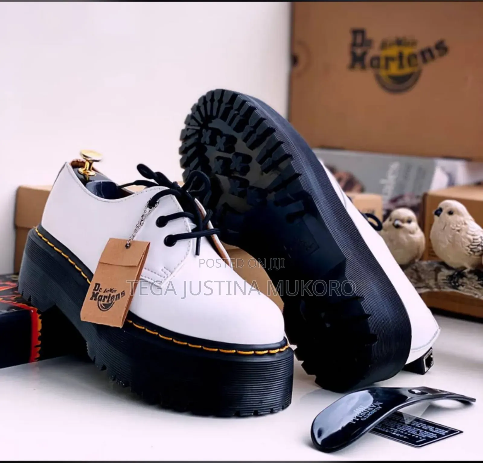 High Quality Dr Martens White High Sole Shoe