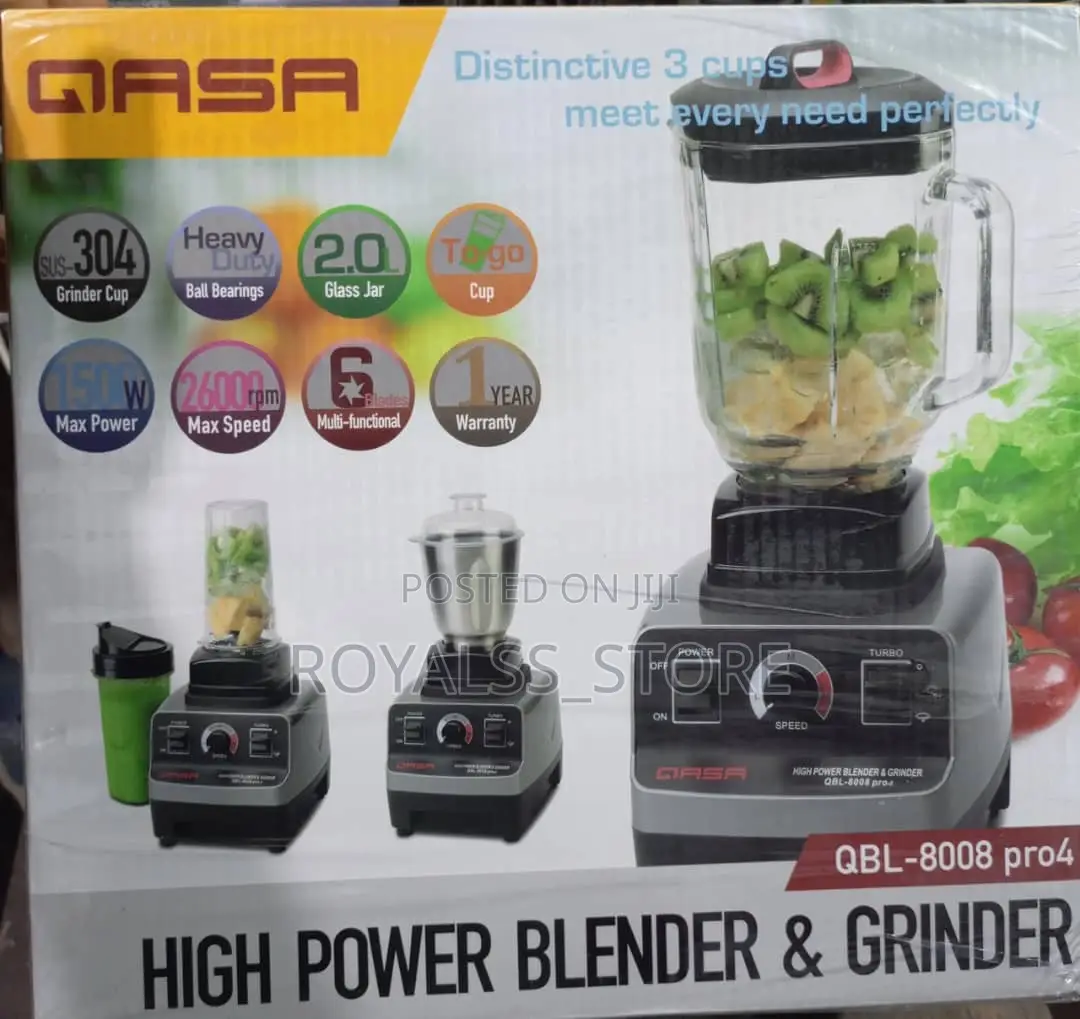 Qasa Pro4 High Power Blender and Grinder With 3jar
