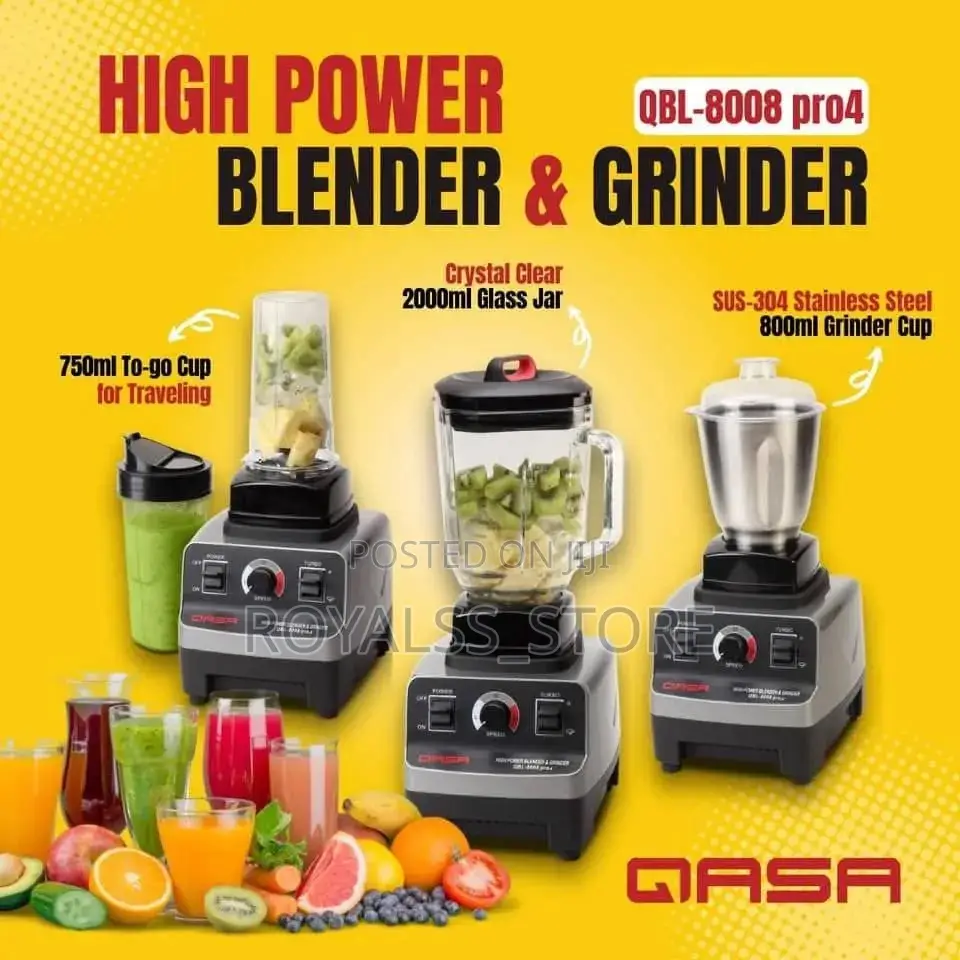 Qasa Pro4 High Power Blender and Grinder With 3jar