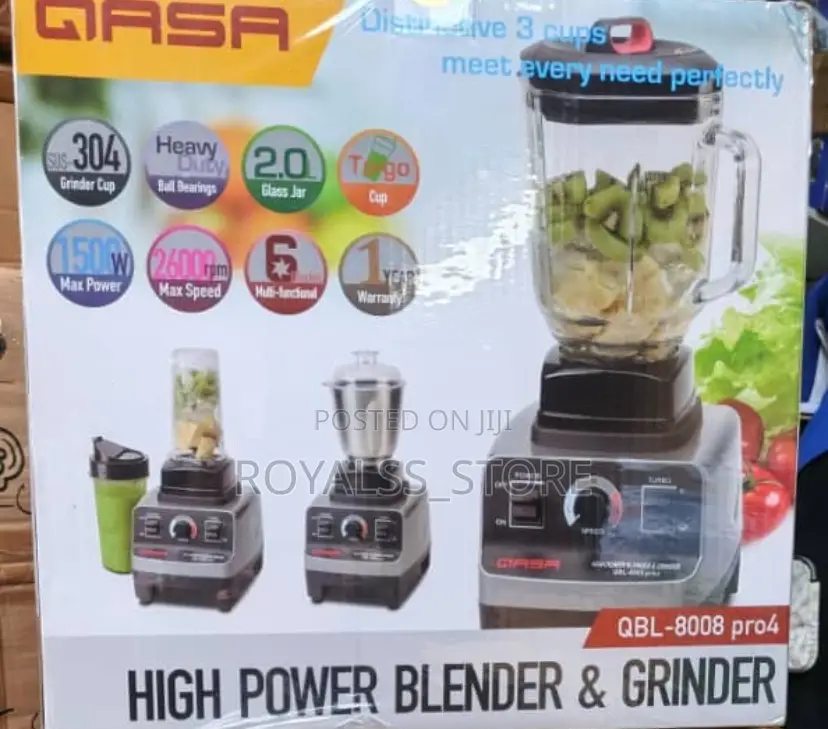 Qasa Pro4 High Power Blender and Grinder With 3jar