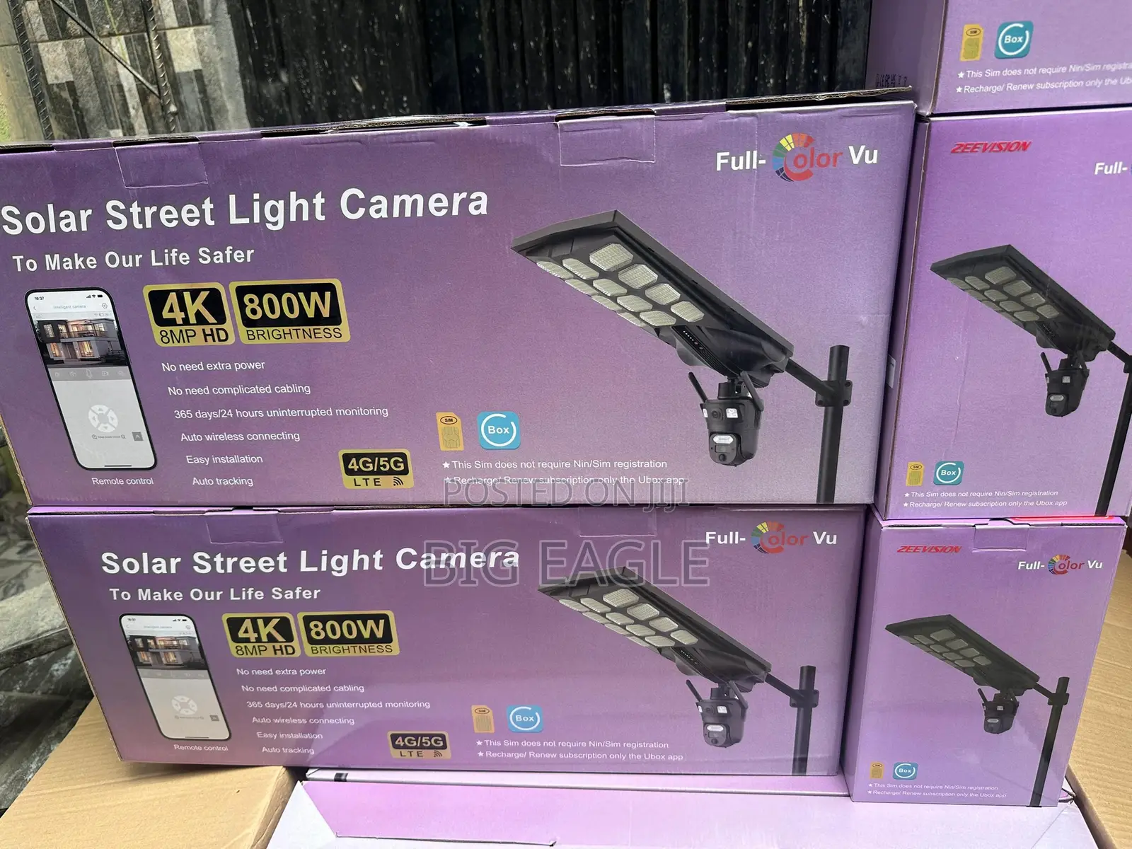 Solar Street Light With 4g Simcard Rotational CCTV Camera 800watts