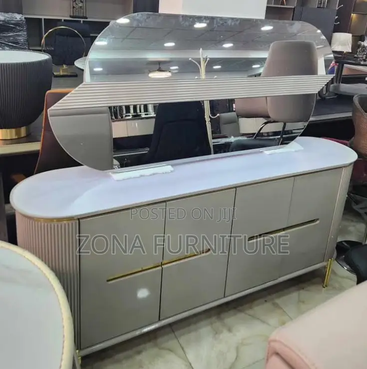 Imported Turkish Solid Luxury Dining Buffet With Mirror